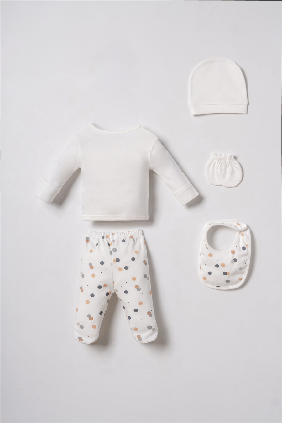 .S. Polo Assn. Erkek Bebek Desenli Beyaz Hastane Çıkışı 5’Li Set 0-3 Ay Beyaz
