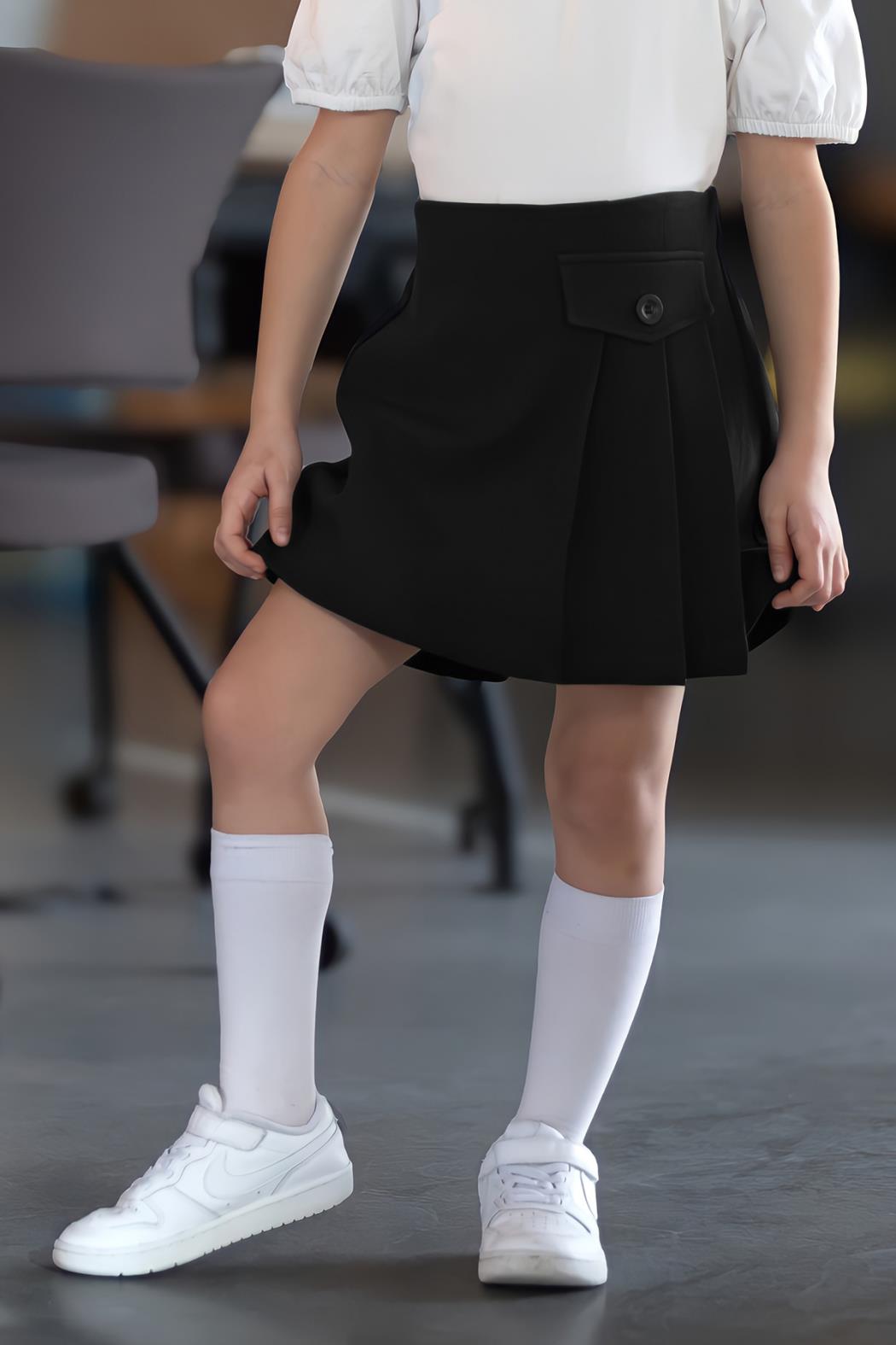 5936 ŞORT ETEK 7/11 KIZ DMB SİYAH