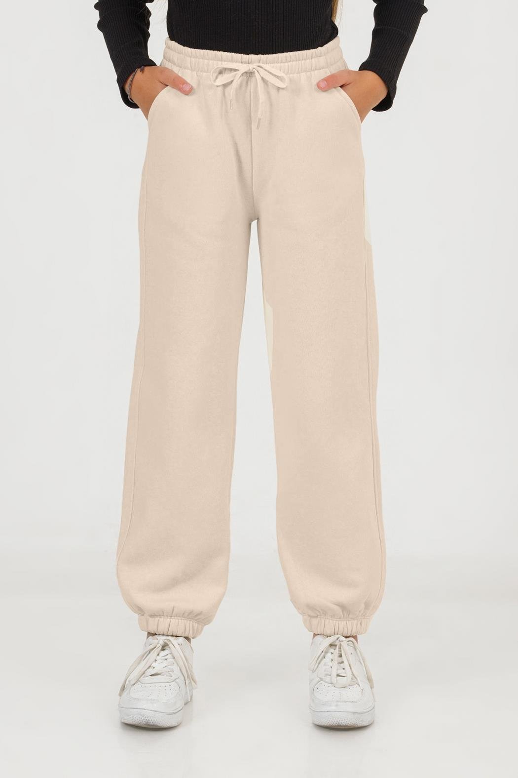 9034 EŞOFMAN ALTI 4/9 KIZ DMB EKRU