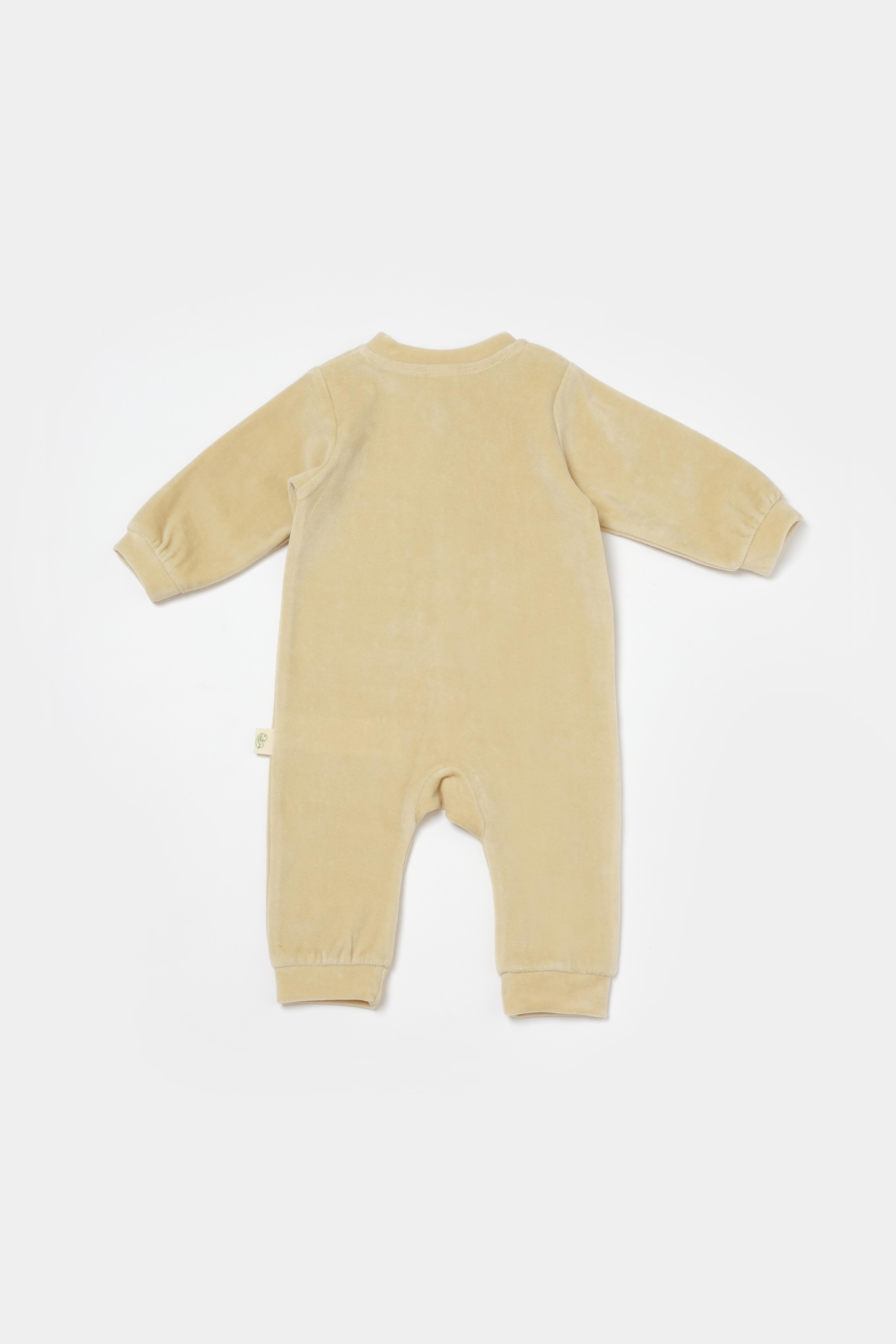 BabyCosy  Bebek Ayaksız Fermuarlı Tulum  3-24 Ay Bej
