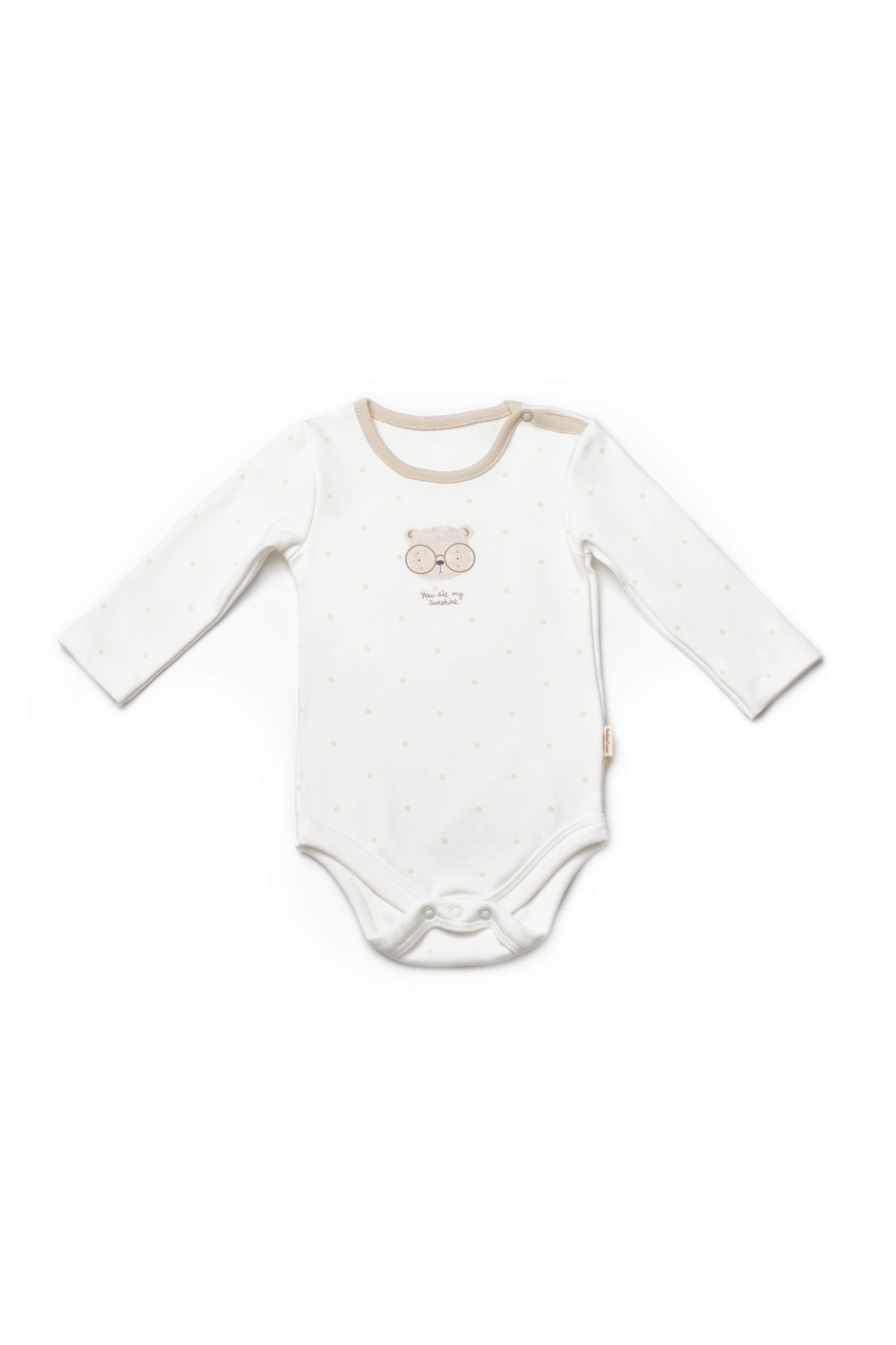 BabyCosy Bebek Çıtçıtlı 2'Li Uzun Kollu Badi 3-24 Ay Ekru