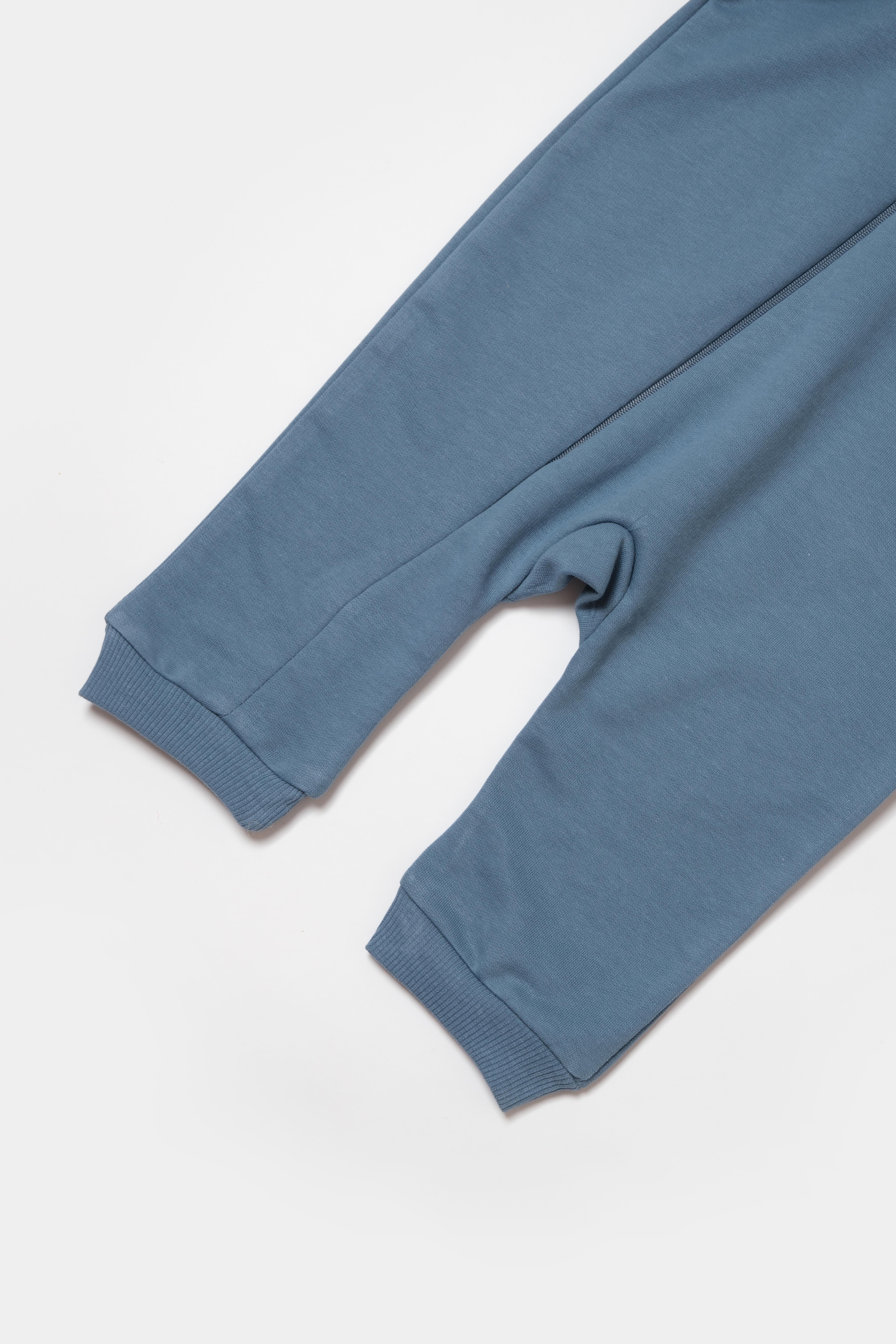 BabyCosy Erkek Bebek Ayaksız Fermuarlı Tulum  3-24 Ay Mavi