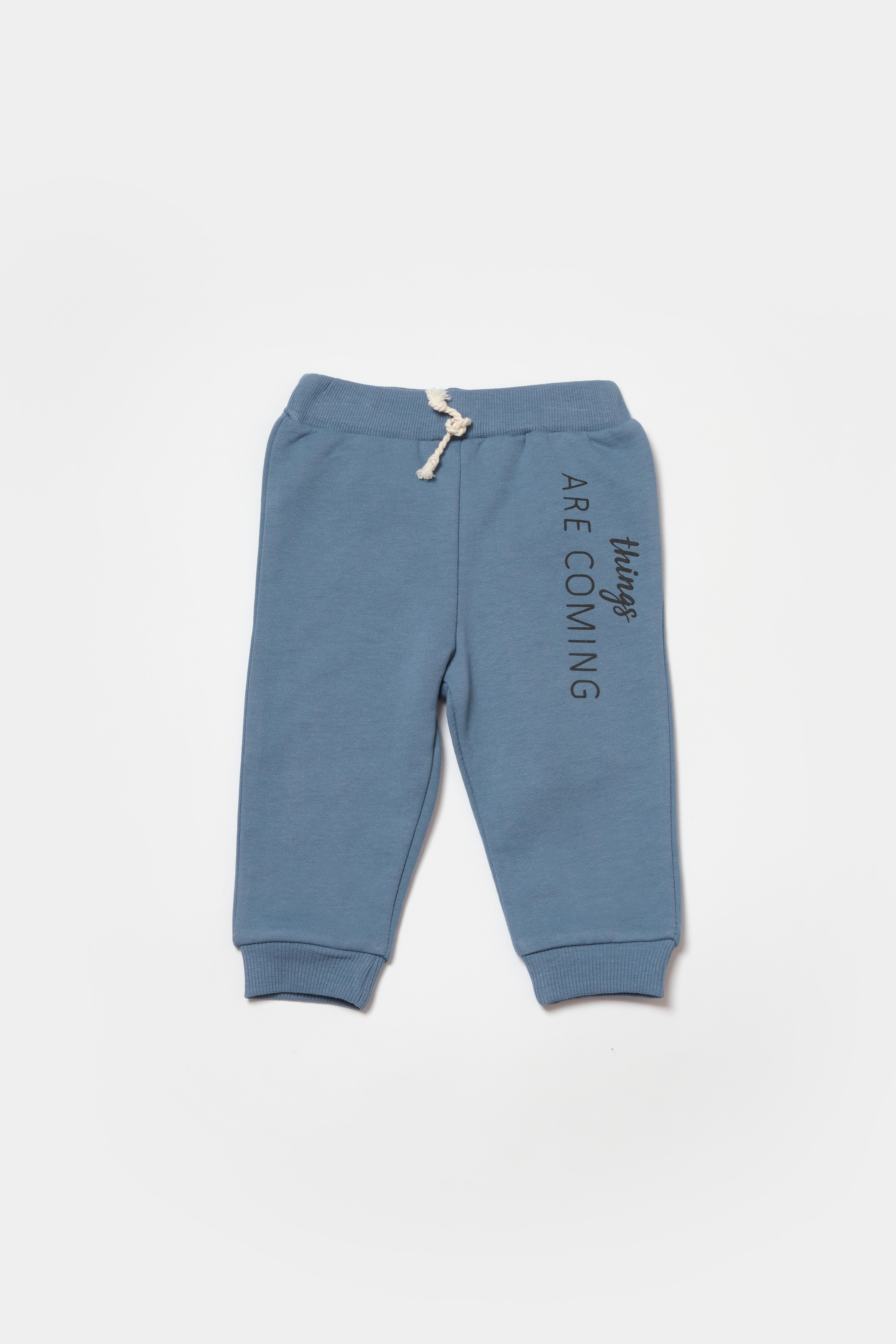 BabyCosy Erkek Bebek Ayıcık Baskılı Fermuarlı Takım  3-24 Ay Mavi