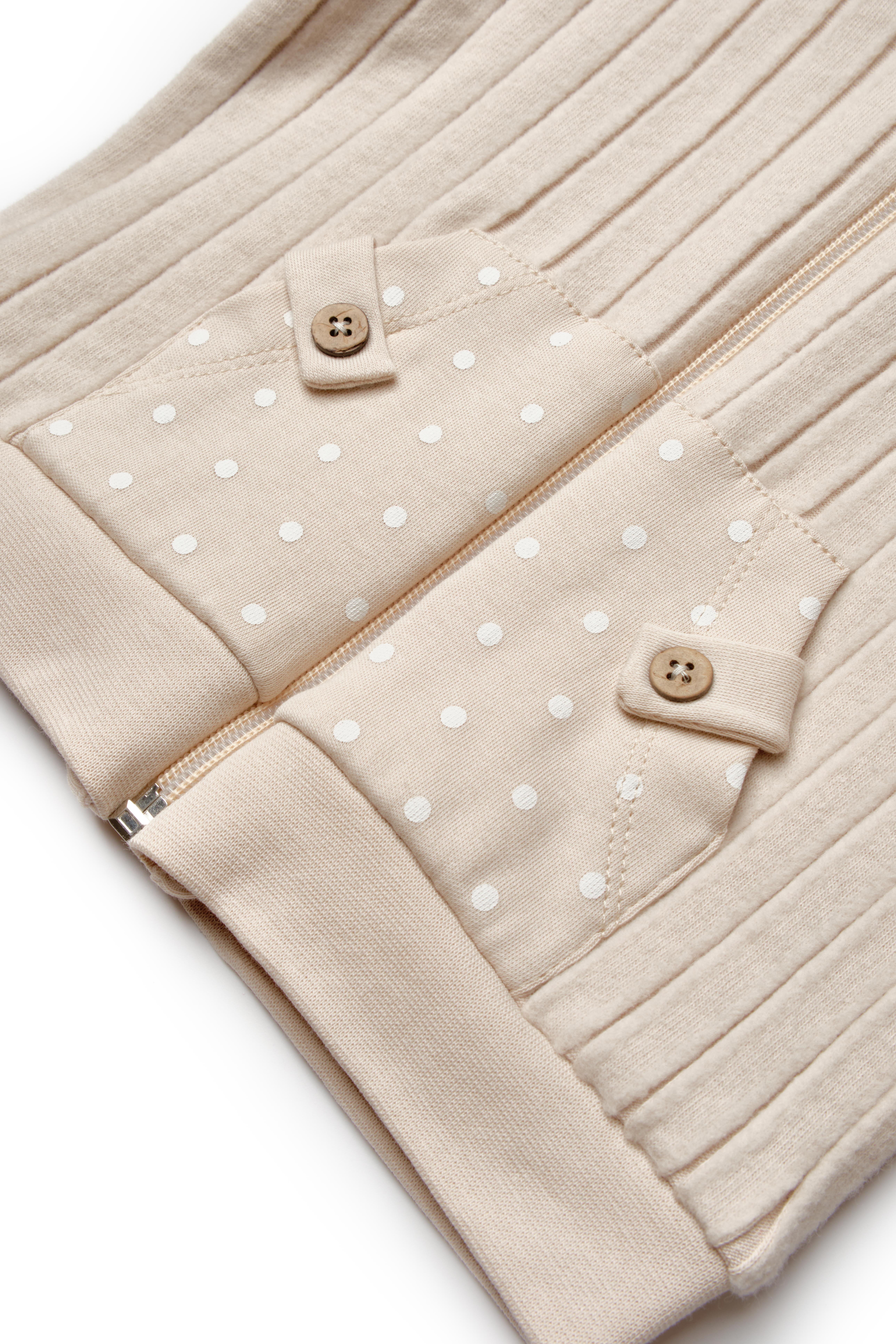 BabyCosy Erkek  Bebek Fermuarlı Sweatshirt  3-24 Ay TAŞ