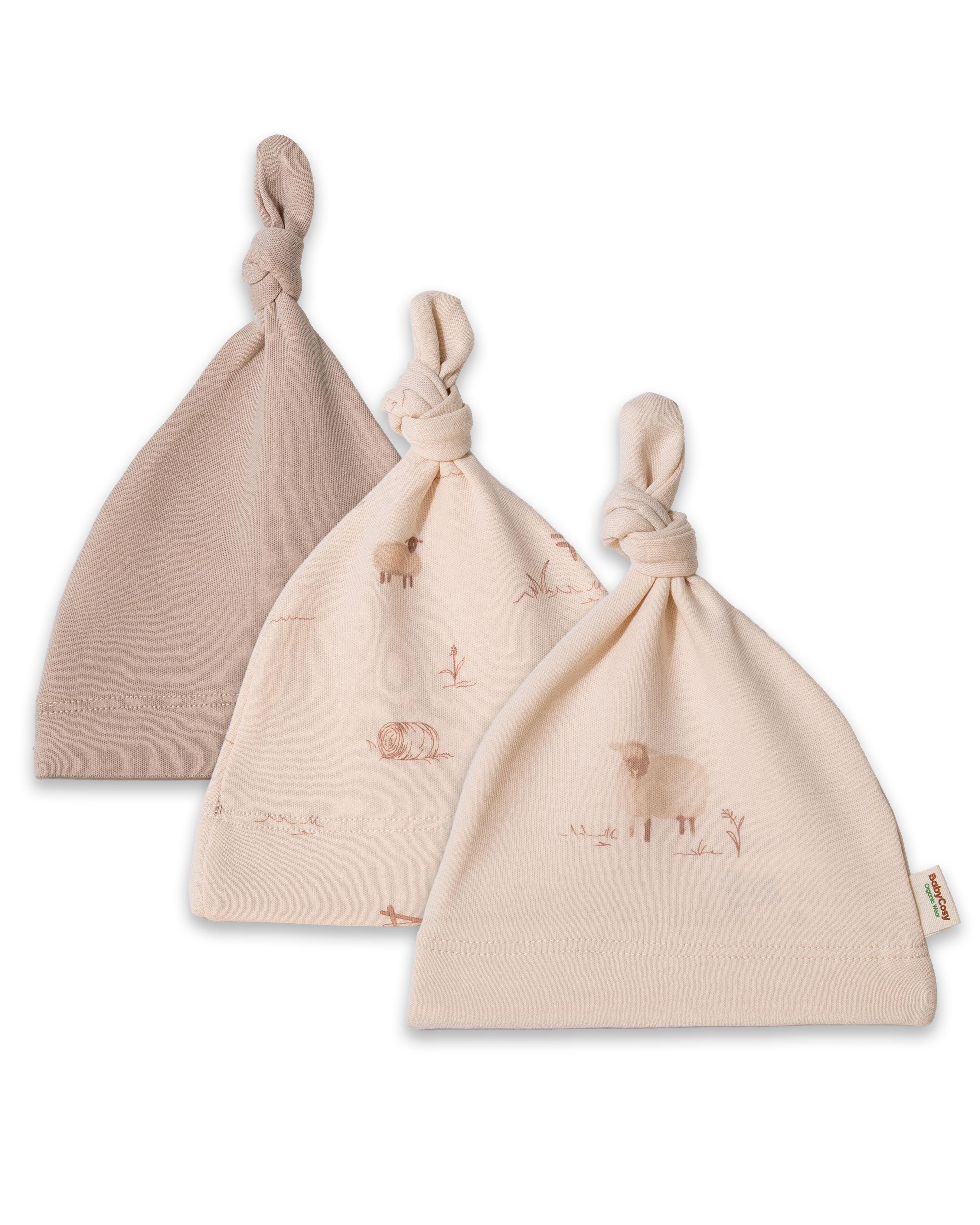 BabyCosy Erkek Bebek Penye Bere 3'Lü Bej