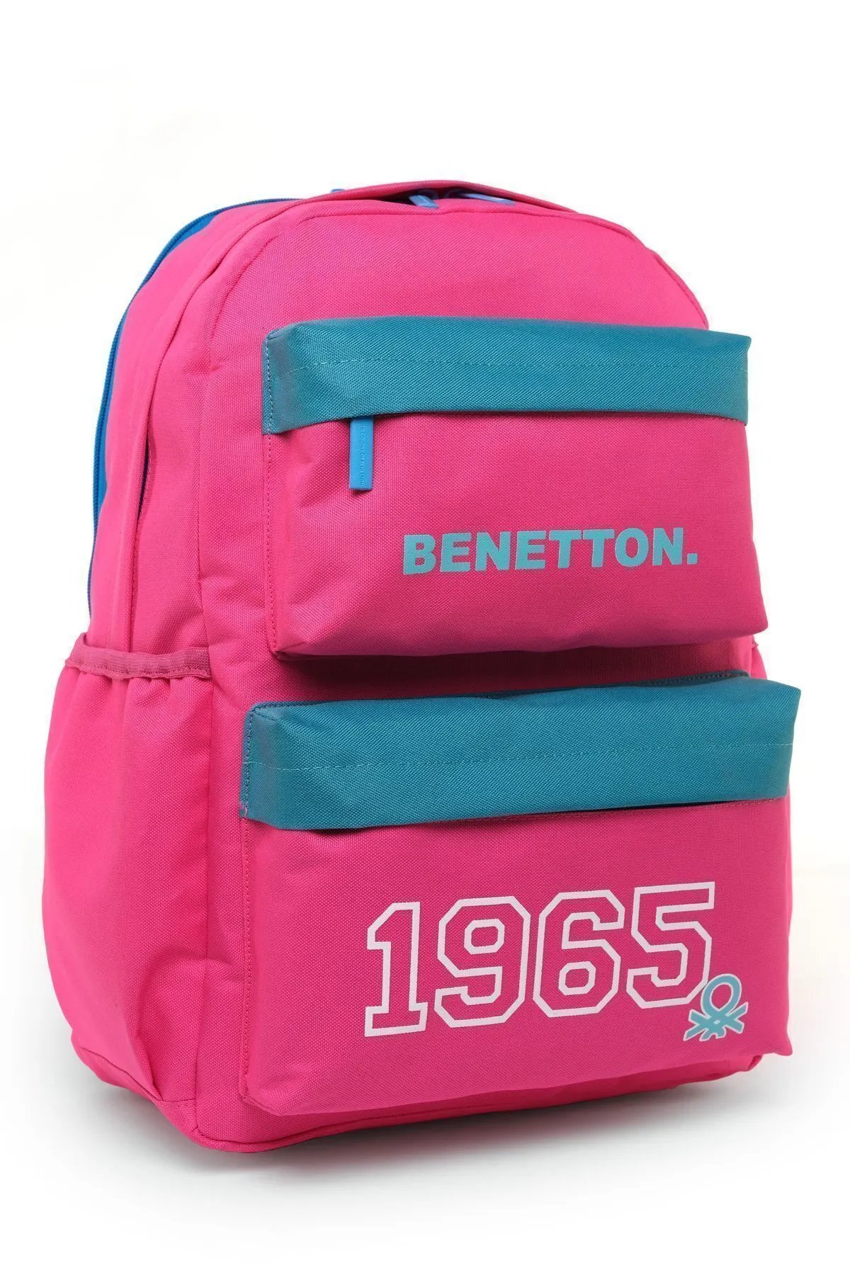 Benetton 1965 Çift Ön Cepli Kız Çocuk Sırt Çantası Fuşya