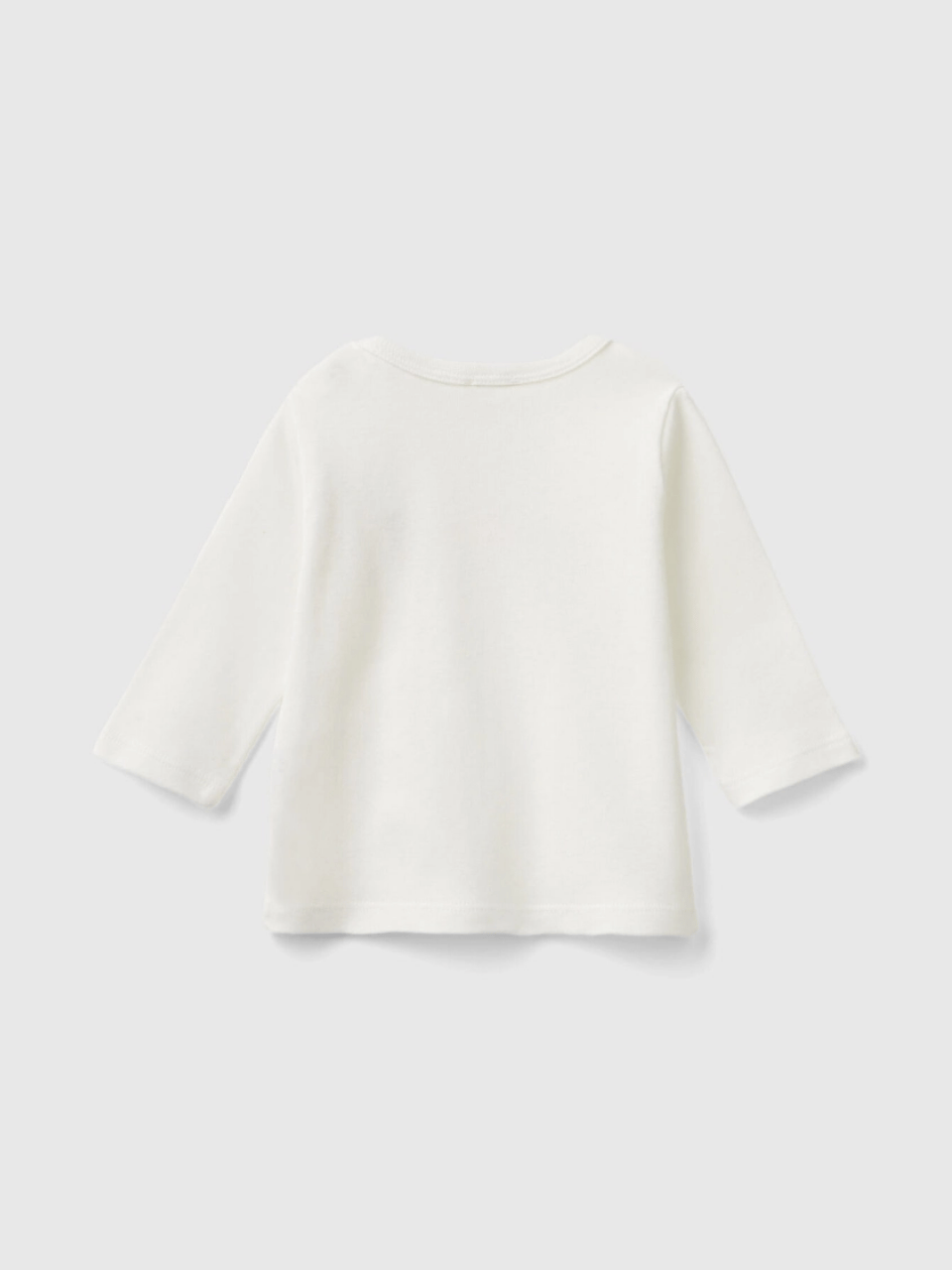 Benetton Bebek Önü Su Baskılı Sweatshırt 1-18 Ay BEYAZ