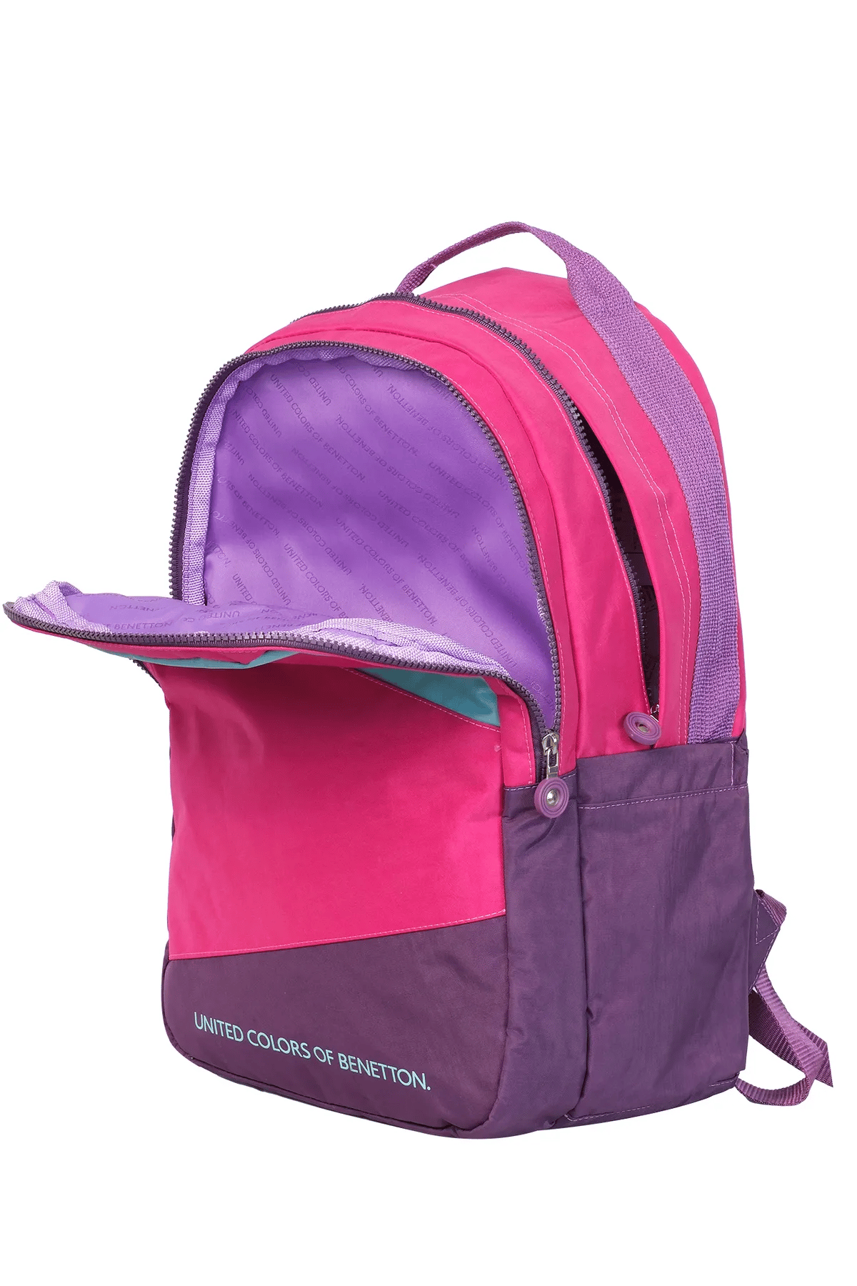 Benetton Color Blocking Kız Çocuk Sırt Çantası Mor