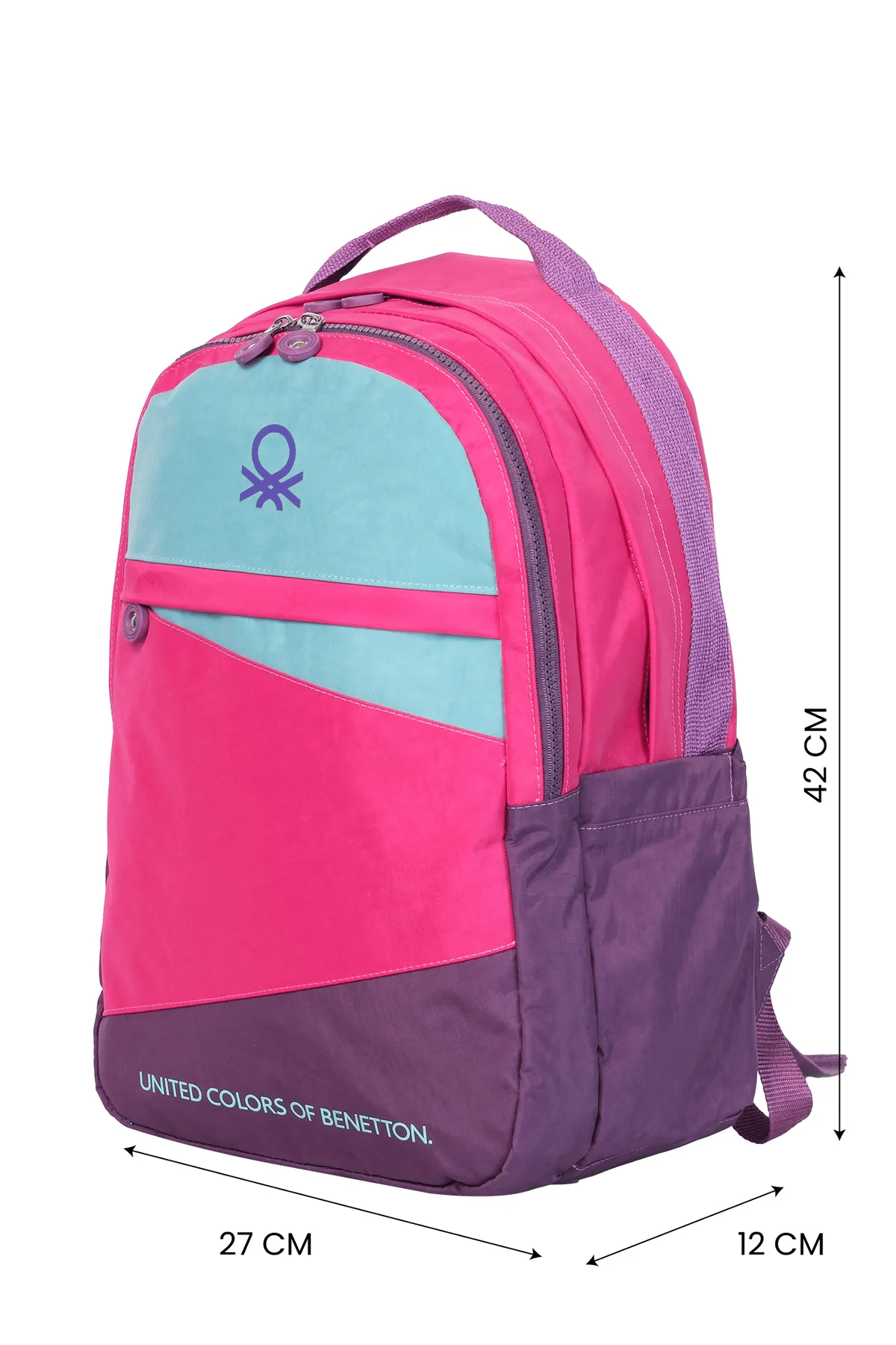 Benetton Color Blocking Kız Çocuk Sırt Çantası Mor