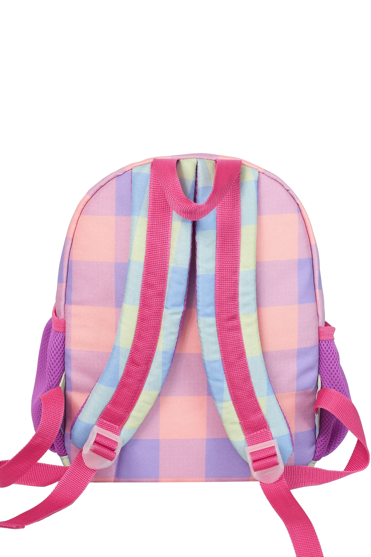 Benetton Ekose Desen Kız Çocuk Anaokul Çantası Mor