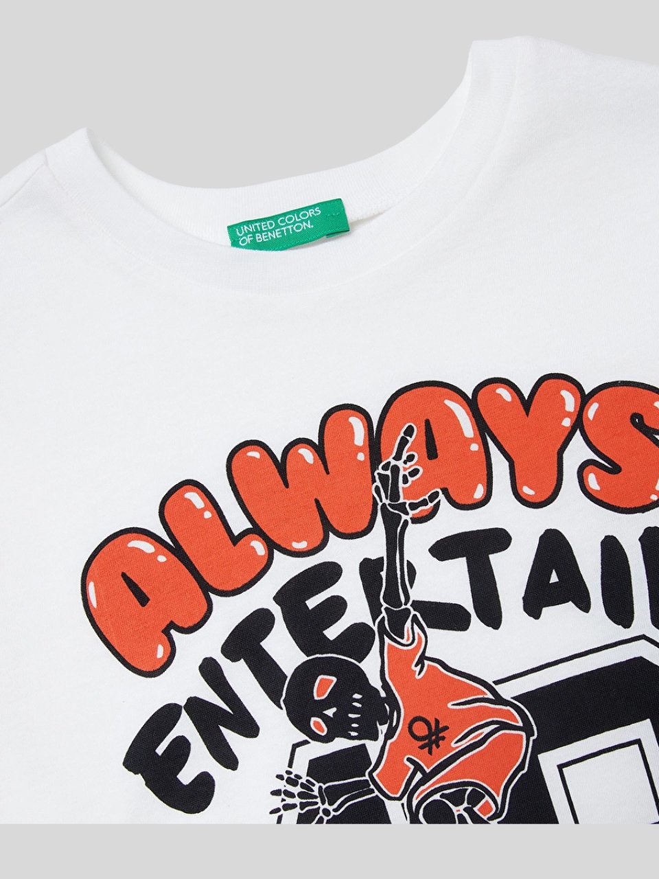 Benetton Erkek Çocuk Baskılı Sweatshirt 6-14 Yaş Ekru