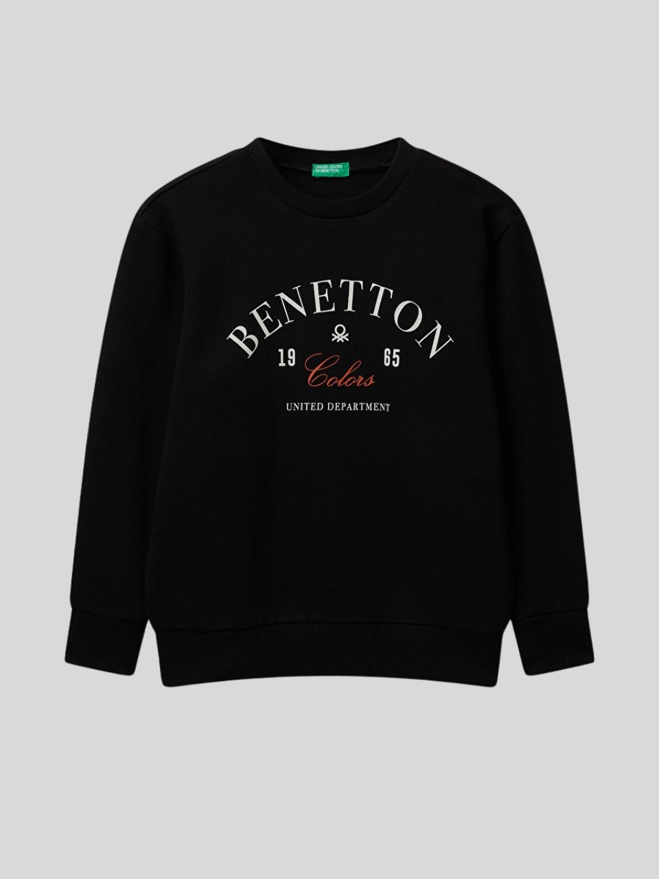 Benetton Erkek Çocuk Baskılı Sweatshirt 6-14 Yaş Siyah