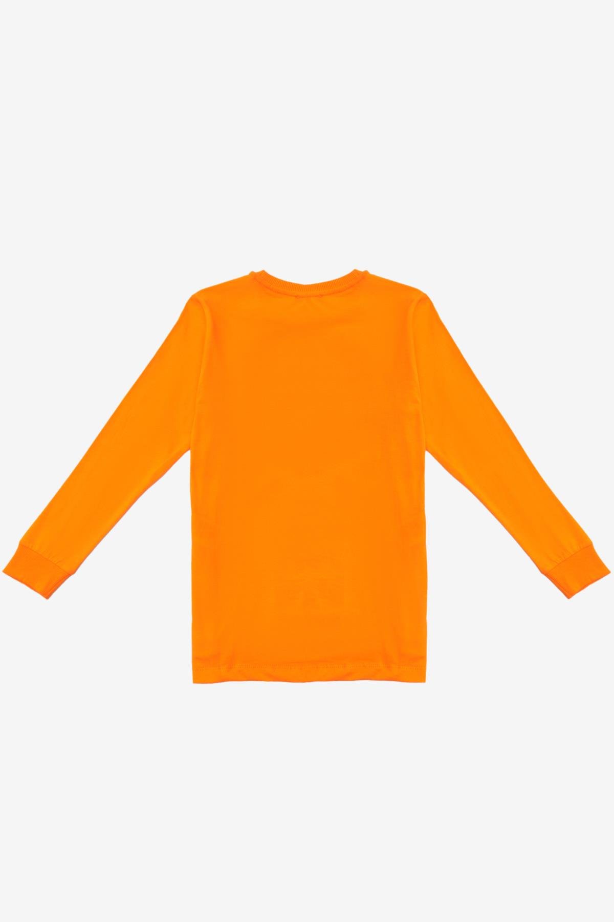 Benetton Erkek Çocuk Baskılı Sweatshirt 4-14 Yaş TURUNCU