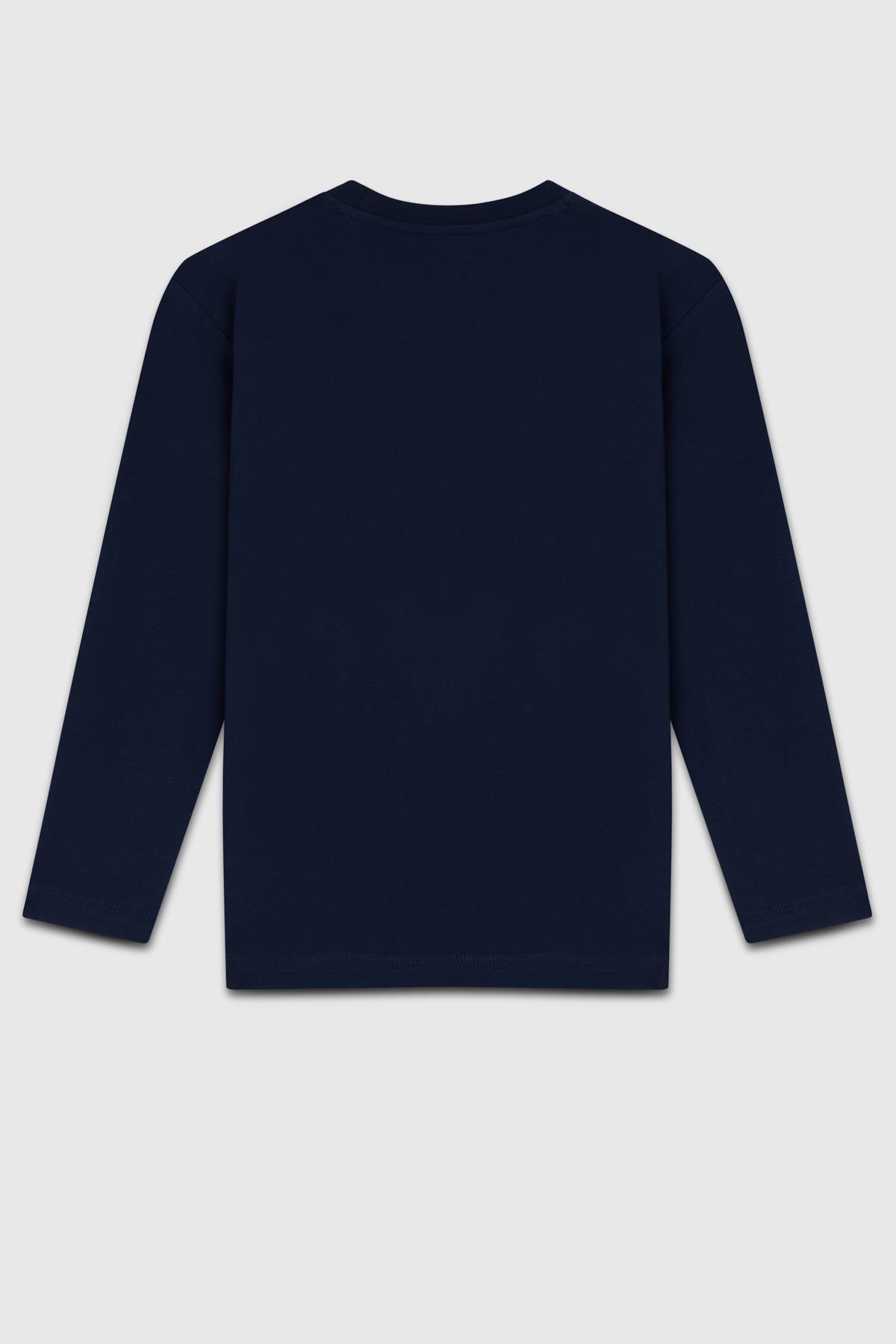 Benetton Erkek Çocuk Baskılı Sweatshirt 6-14 Yaş Lacivert