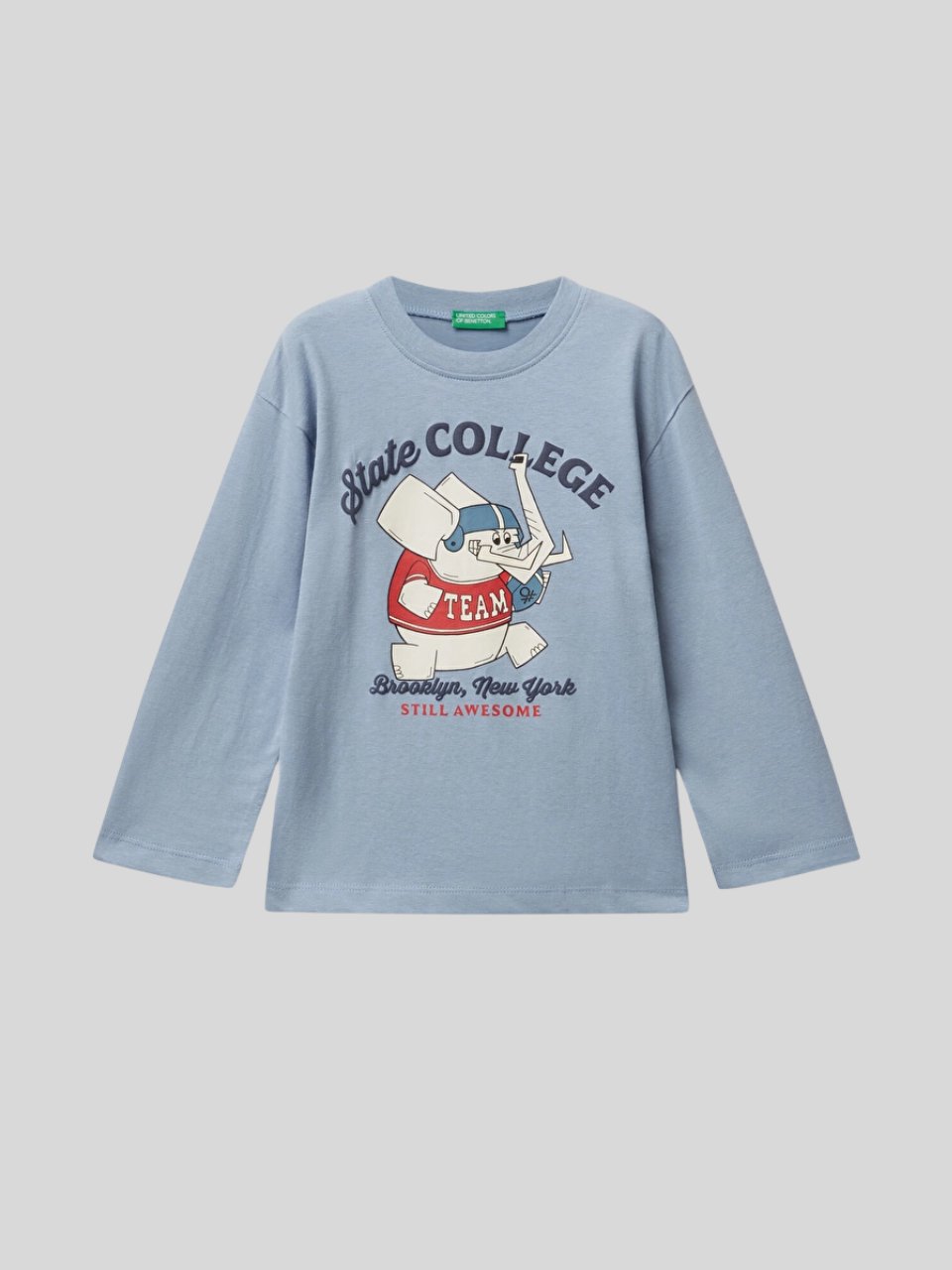 Benetton Erkek Çocuk Baskılı Sweatshirt 1-6 Yaş Mavi