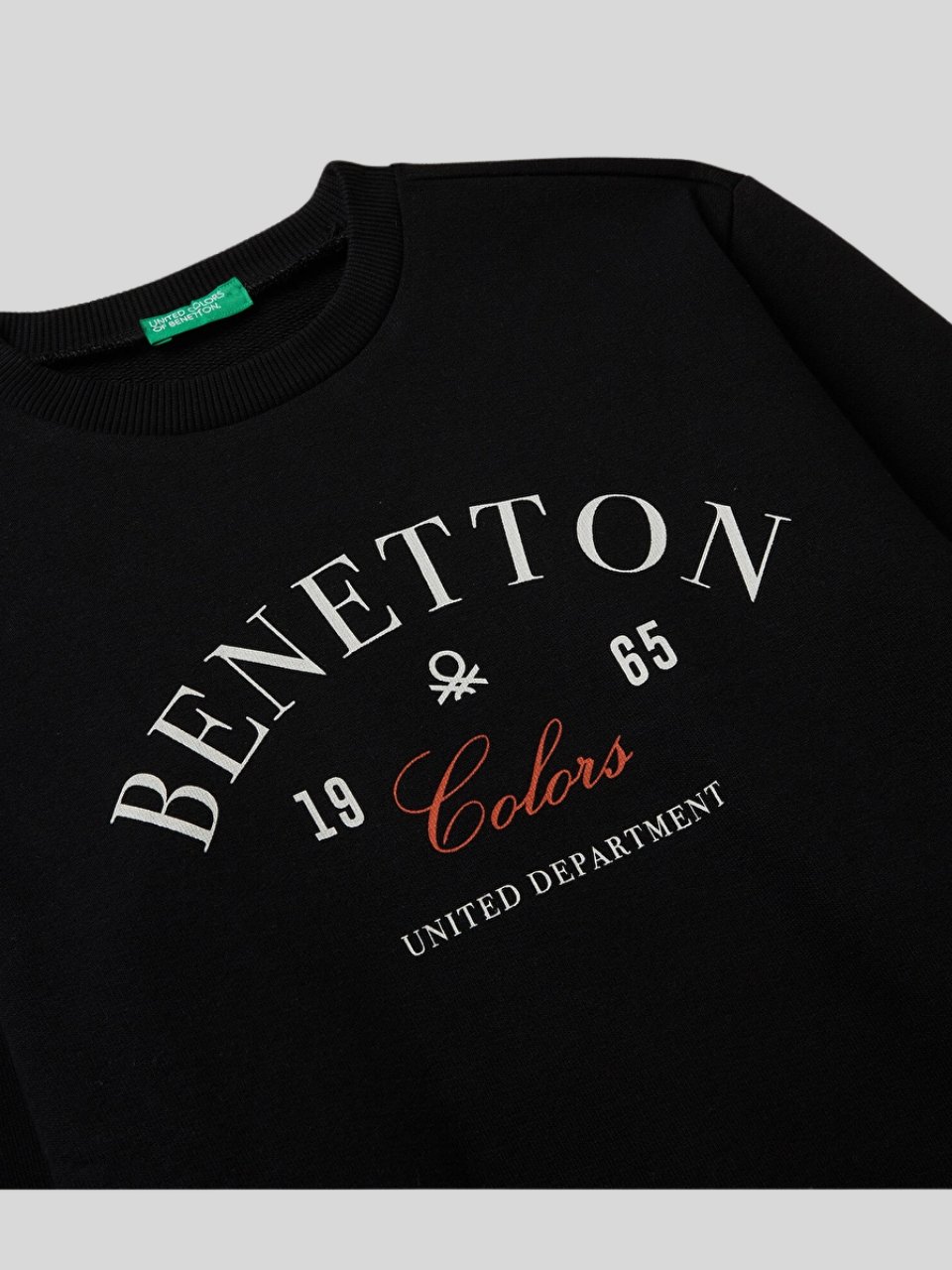 Benetton Erkek Çocuk Baskılı Sweatshirt 6-14 Yaş Siyah