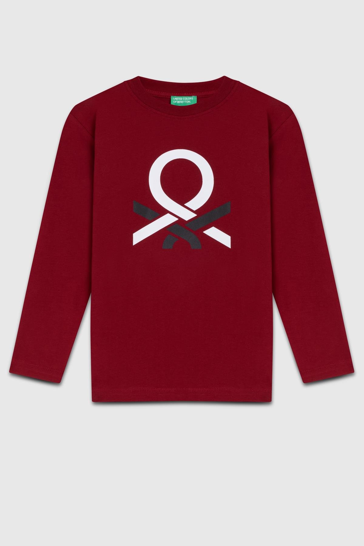 Benetton Erkek Çocuk Baskılı Sweatshirt 6-14 Yaş Bordo