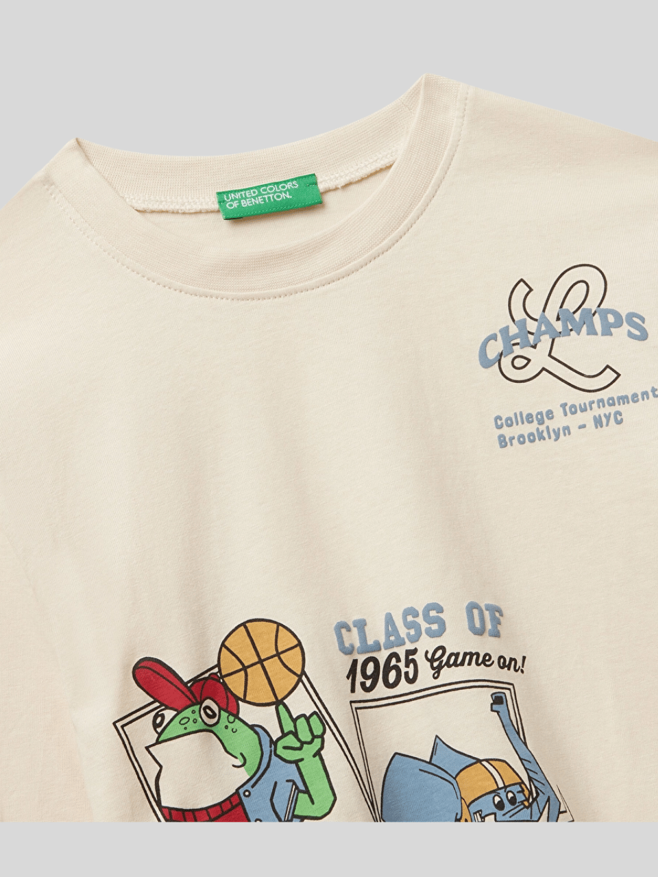 Benetton Erkek Çocuk Baskılı Sweatshirt 1-6 Yaş Ekru