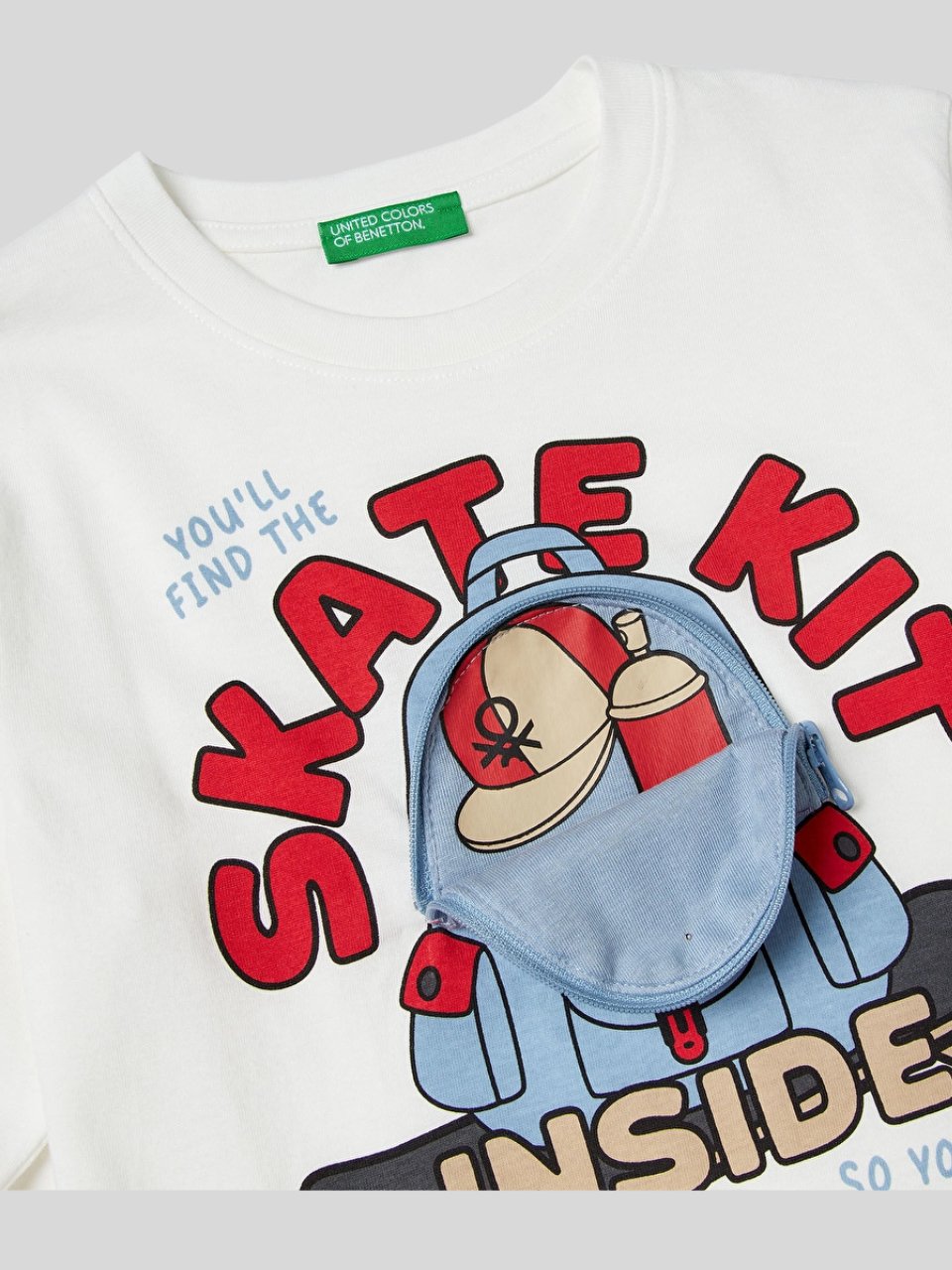 Benetton Erkek Çocuk Baskılı Sweatshirt 1-6 Yaş Ekru