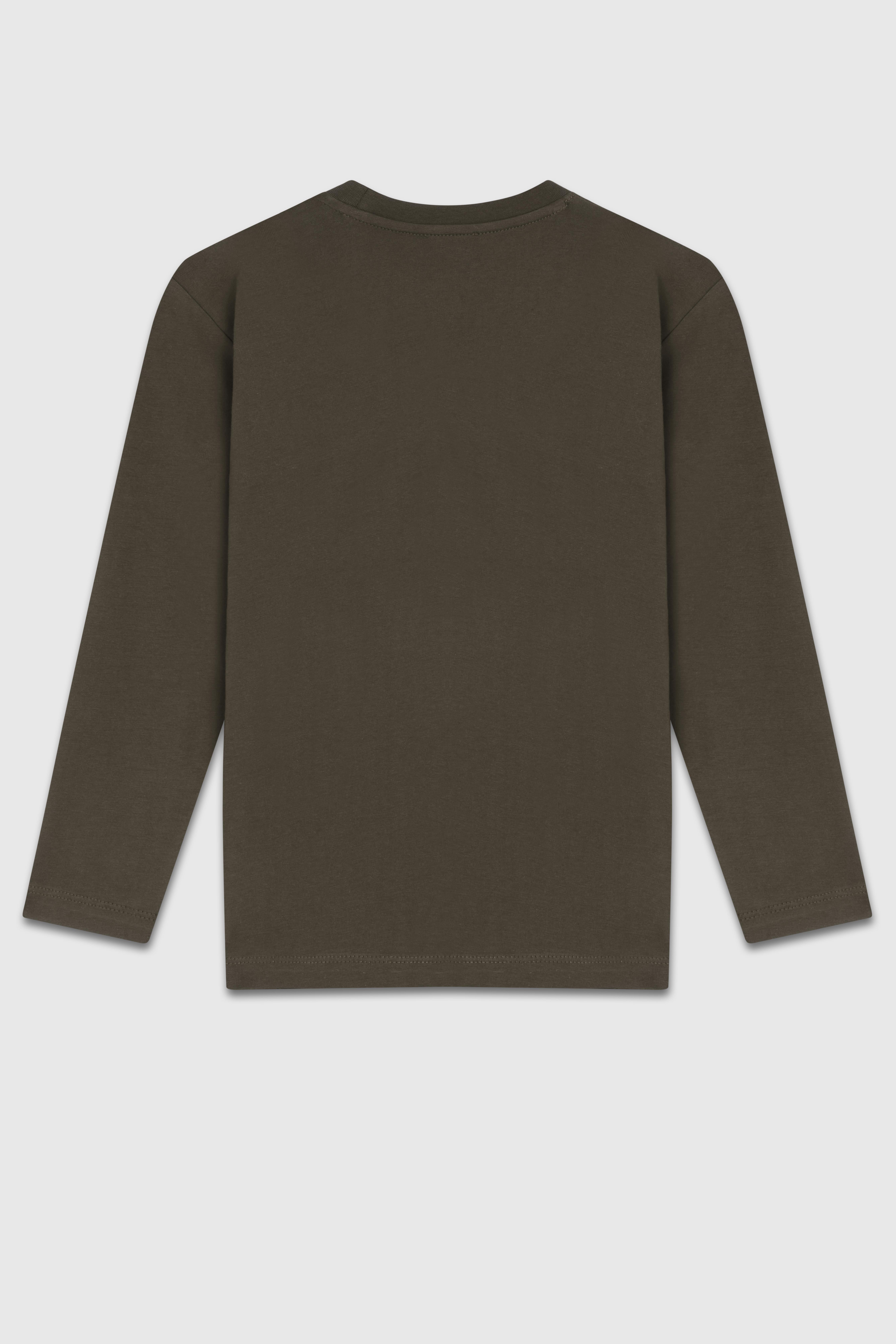 Benetton Erkek Çocuk Baskılı Sweatshirt 6-14 Yaş Haki