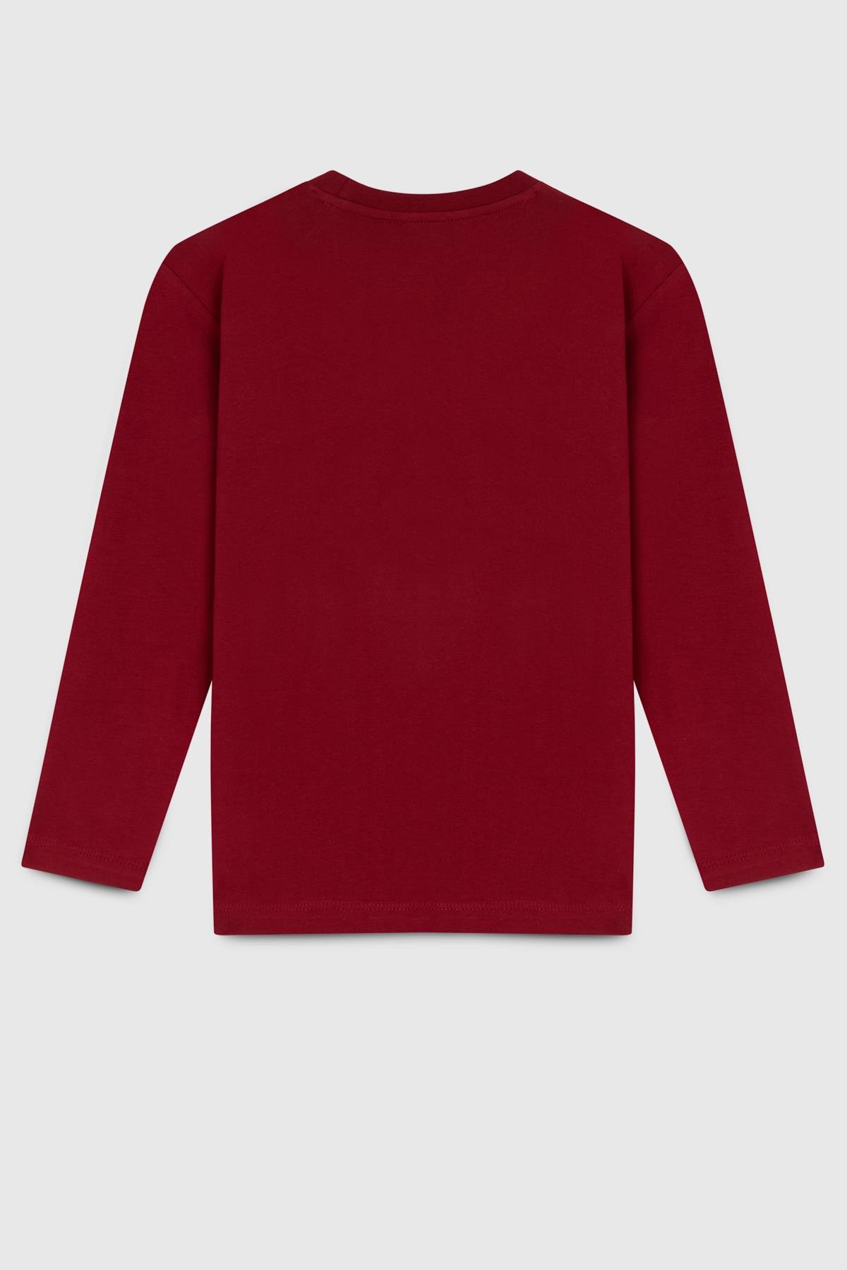 Benetton Erkek Çocuk Baskılı Sweatshirt 6-14 Yaş Bordo