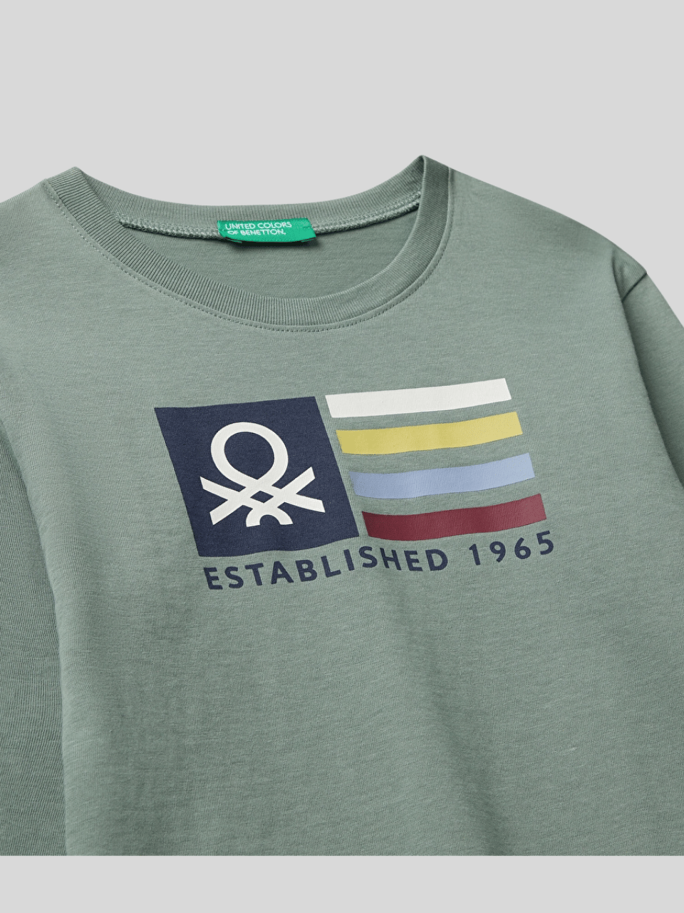 Benetton Erkek Çocuk Baskılı Sweatshirt 1-6 Yaş Haki