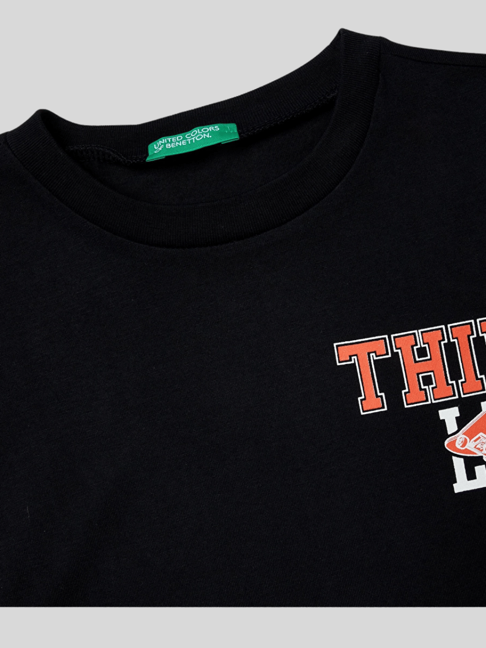 Benetton Erkek Çocuk Baskılı Sweatshirt 6-14 Yaş Siyah