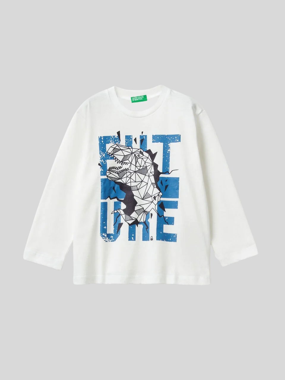 Benetton Erkek Çocuk Baskılı Sweatshirt 1-6 Yaş Beyaz