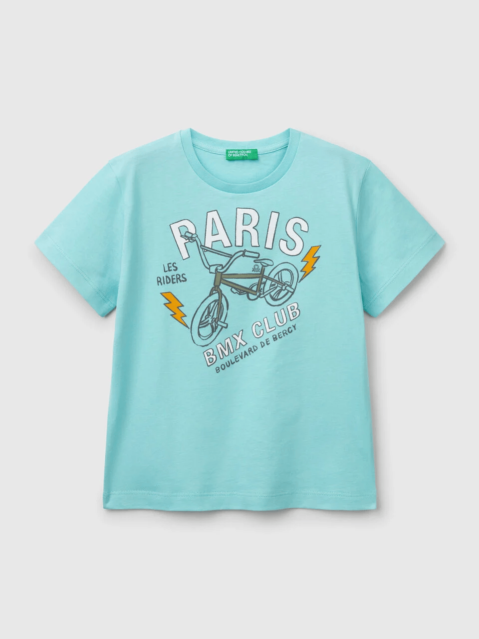 Benetton Erkek Çocuk Baskılı Tshirt 1-6 Yaş Turkuaz