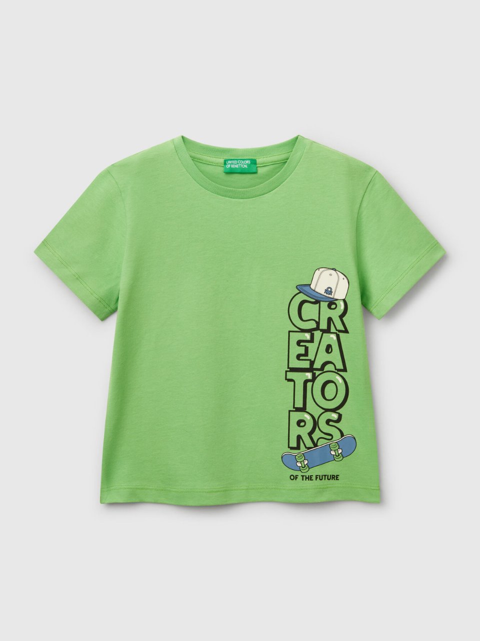Benetton Erkek Çocuk Baskılı Tshirt 1-6 Yaş Yeşil