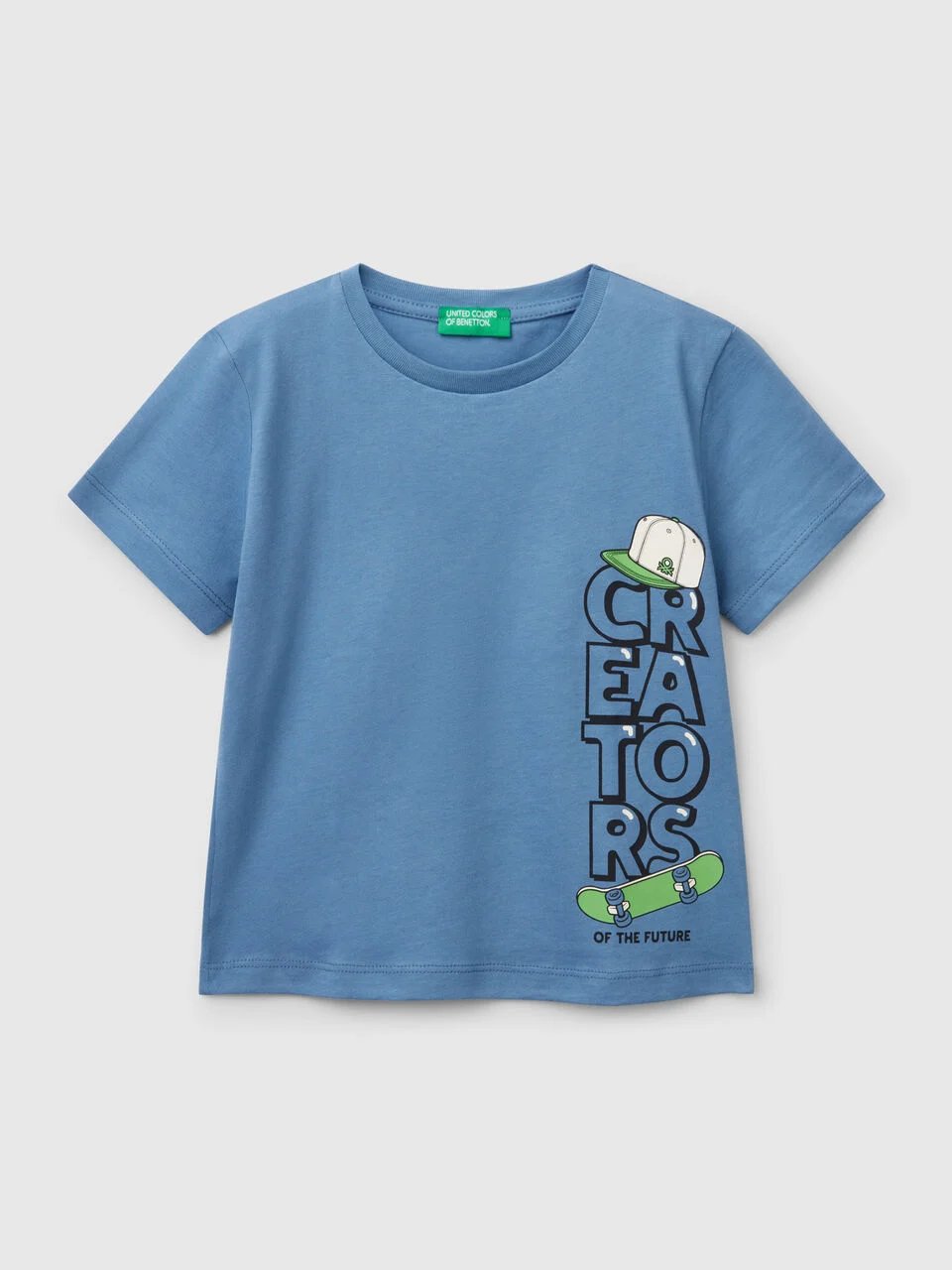 Benetton Erkek Çocuk Baskılı Tshirt 1-6 Yaş Petrol