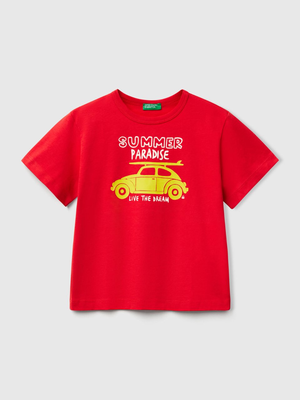 Benetton Erkek Çocuk Baskılı Tshirt 1-6 Yaş Bordo