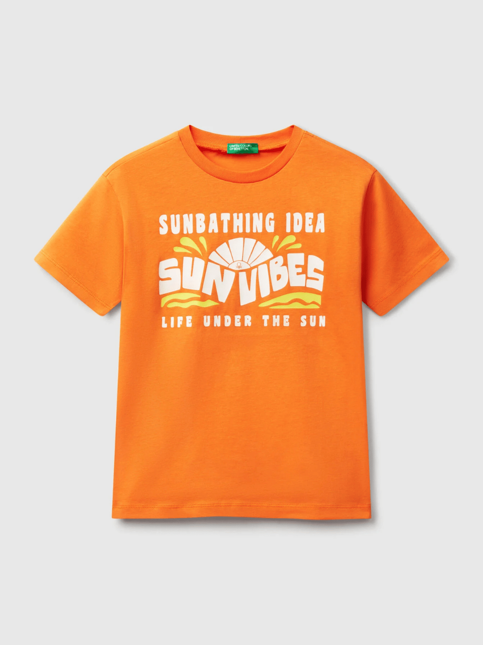 Benetton Erkek Çocuk Baskılı Tshirt 6-14 Yaş Turuncu