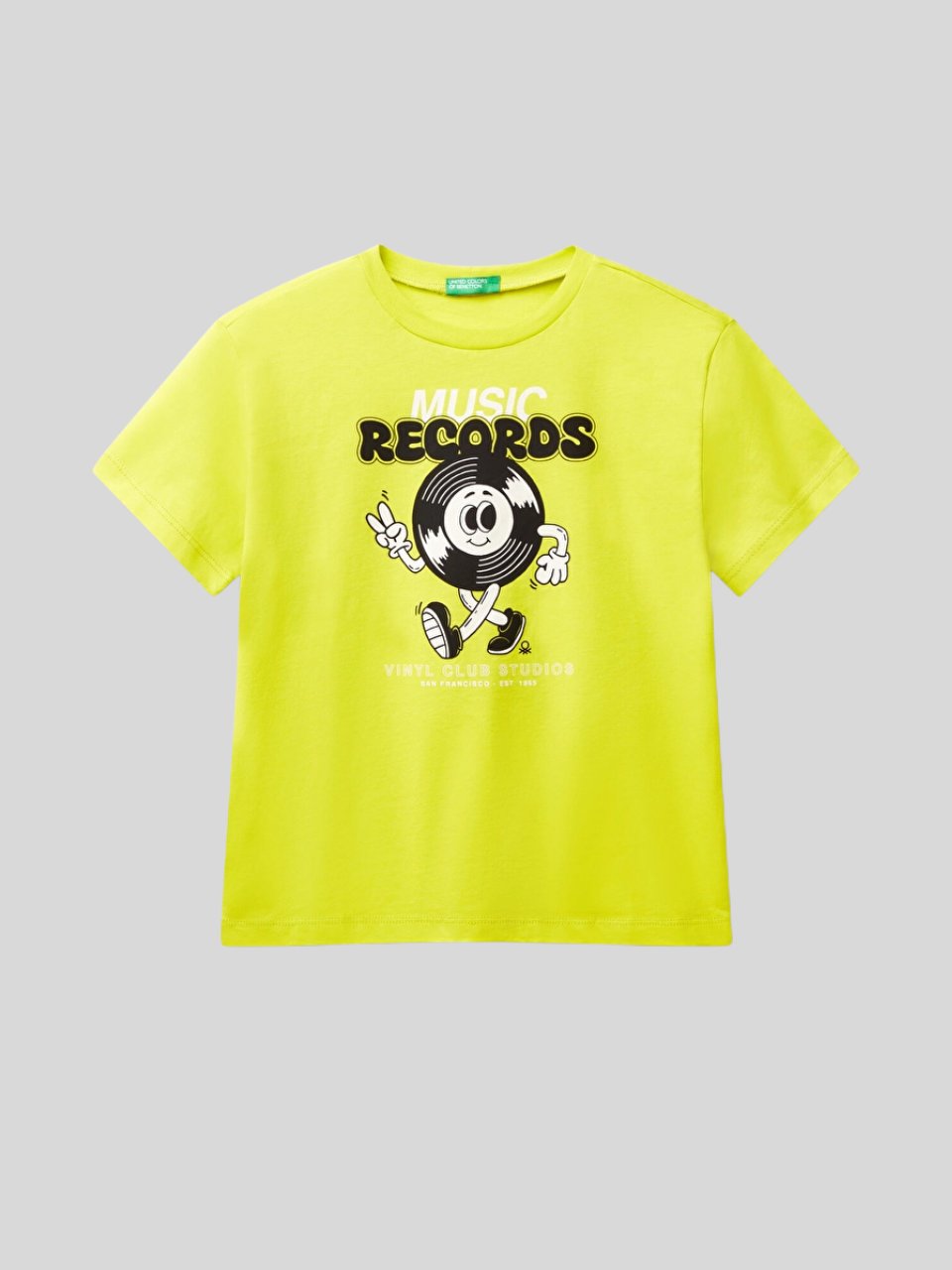 Benetton Erkek Çocuk Baskılı Tshirt 6-14 Yaş Sarı