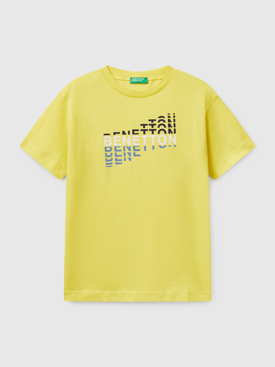 Benetton Erkek Çocuk Baskılı Tshirt 6-14 Yaş Sarı