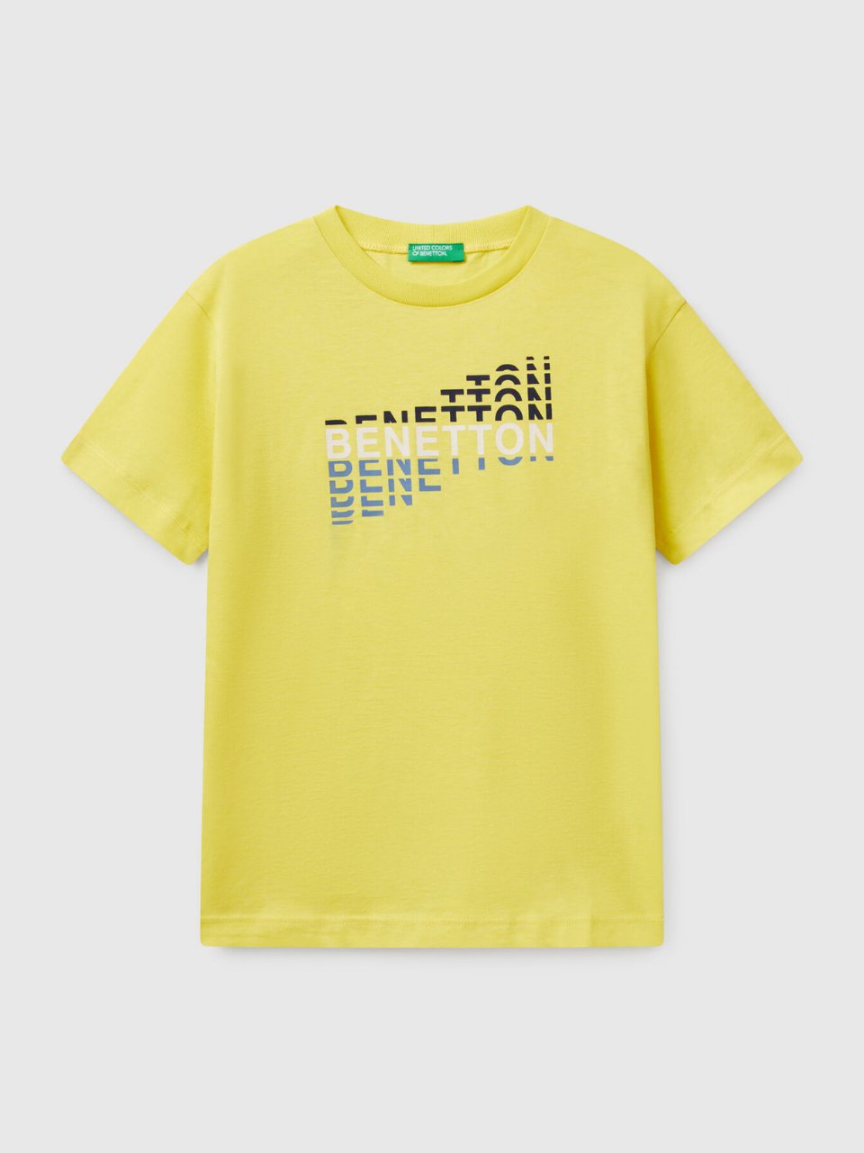 Benetton Erkek Çocuk Baskılı Tshirt 6-14 Yaş Sarı
