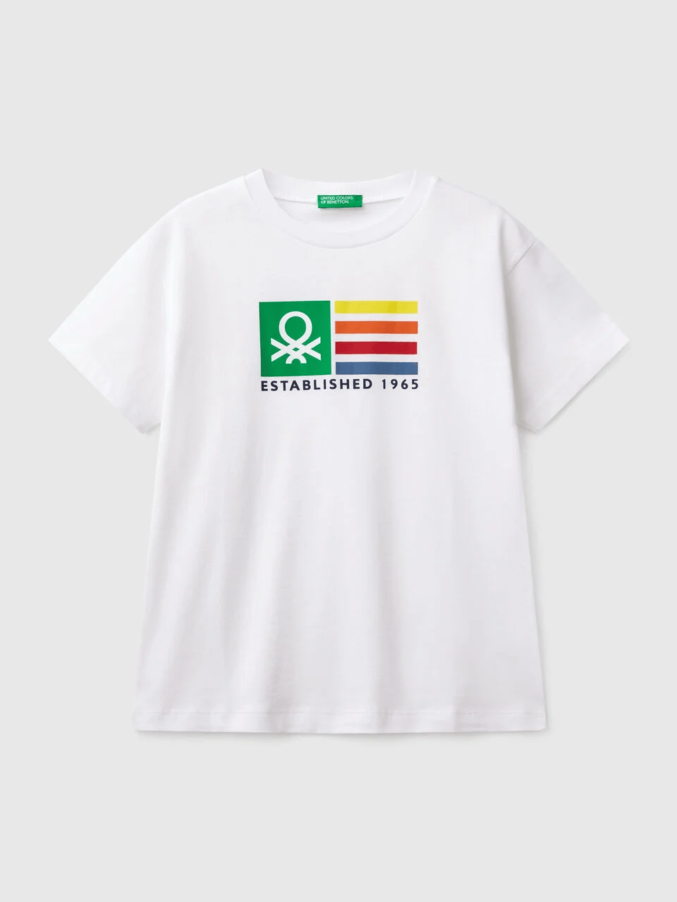 Benetton Erkek Çocuk Baskılı Tshirt 6-14 Yaş Beyaz