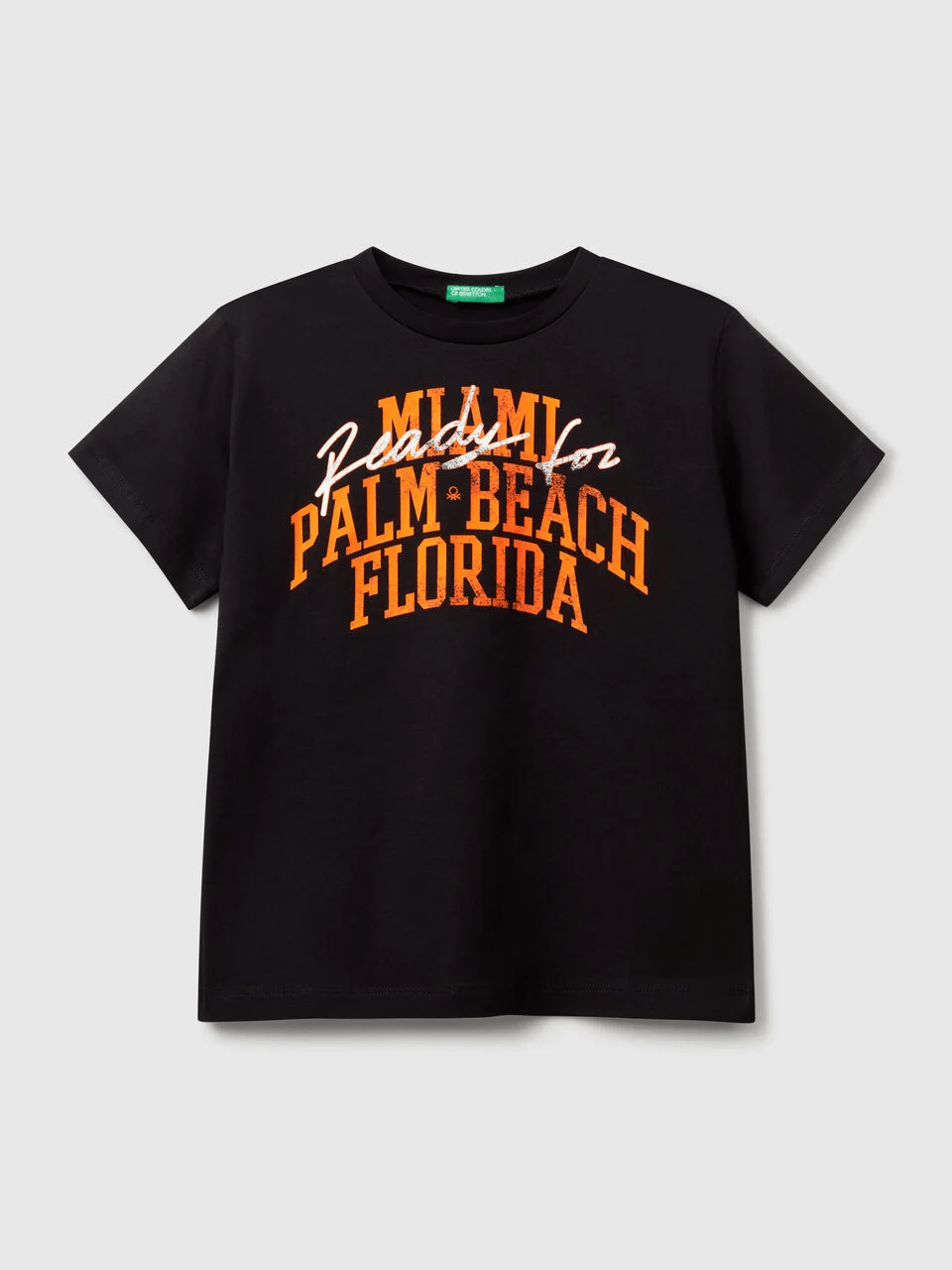 Benetton Erkek Çocuk Baskılı Tshirt 6-14 Yaş Siyah