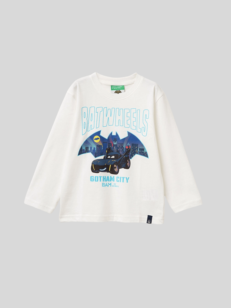 Benetton Erkek Çocuk Batmobil Sweatshirt 1-6 Yaş Beyaz