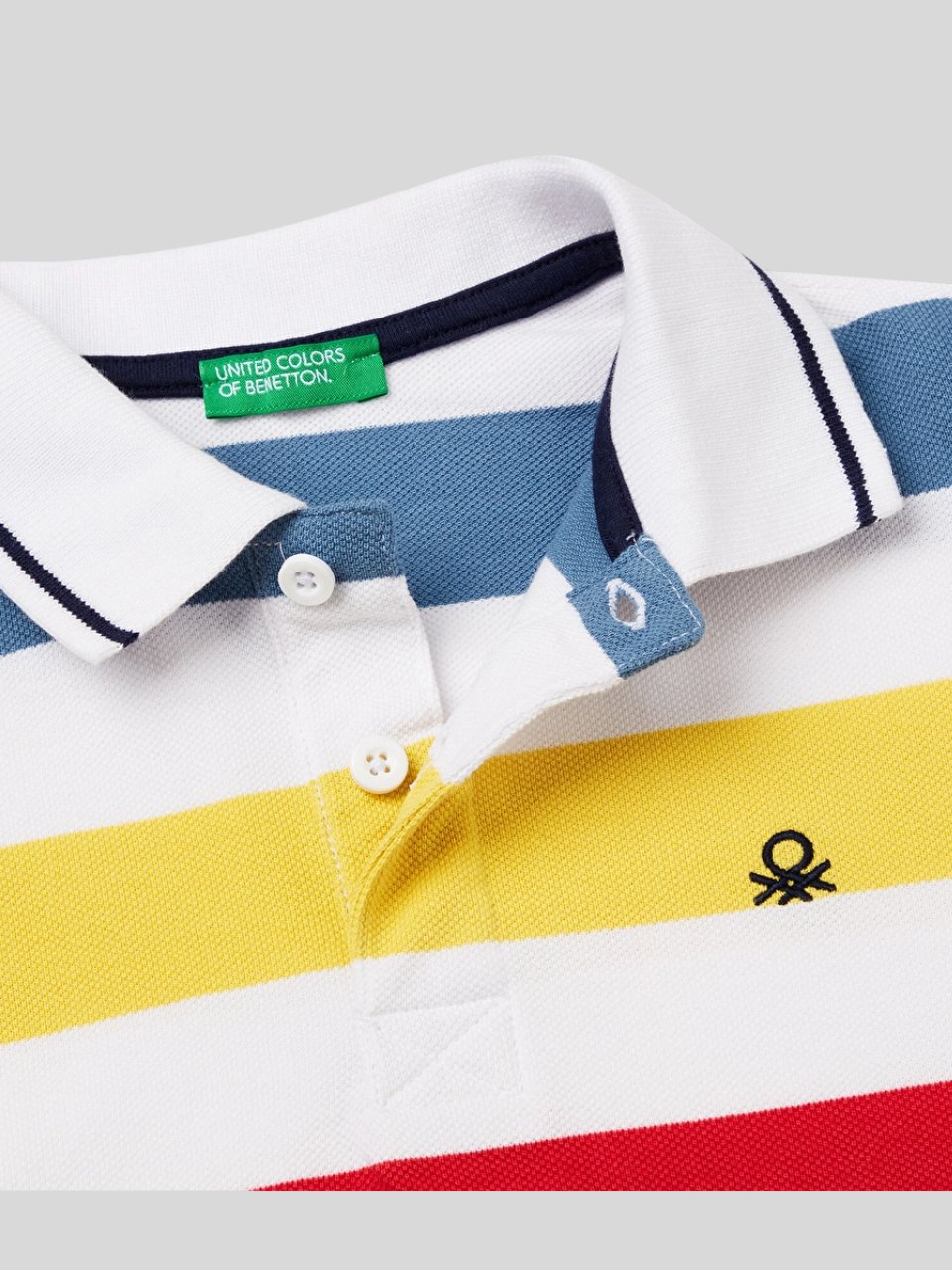 Benetton Erkek Çocuk Çizgili Polo Tshirt 6-14 Yaş Renkli