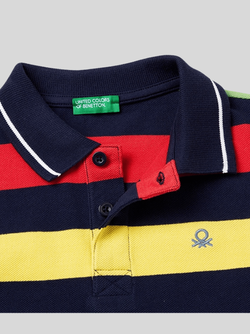 Benetton Erkek Çocuk Çizgili Polo Tshirt 6-14 Yaş Lacivert