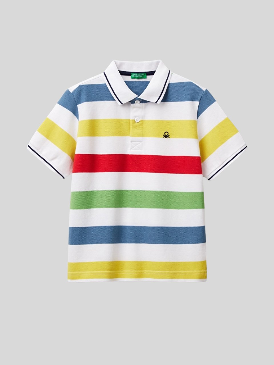 Benetton Erkek Çocuk Çizgili Polo Tshirt 6-14 Yaş Renkli