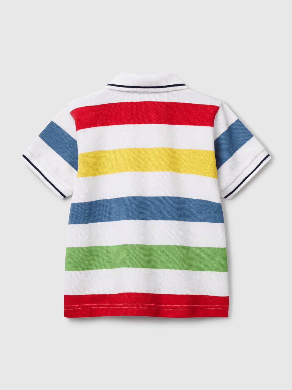 Benetton Erkek Çocuk Çizgili PoloTshirt 1-6 Yaş Beyaz