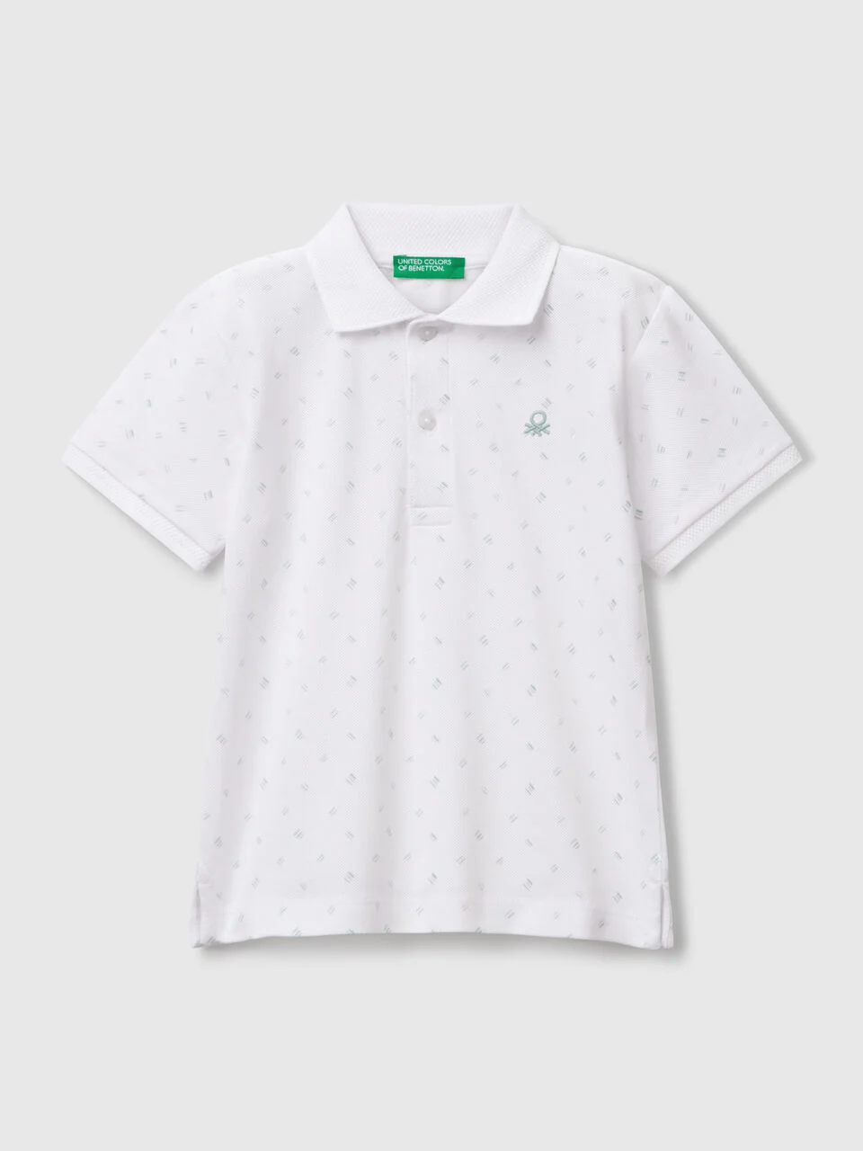 Benetton Erkek Çocuk Desenli PoloTshirt 1-6 Yaş Beyaz