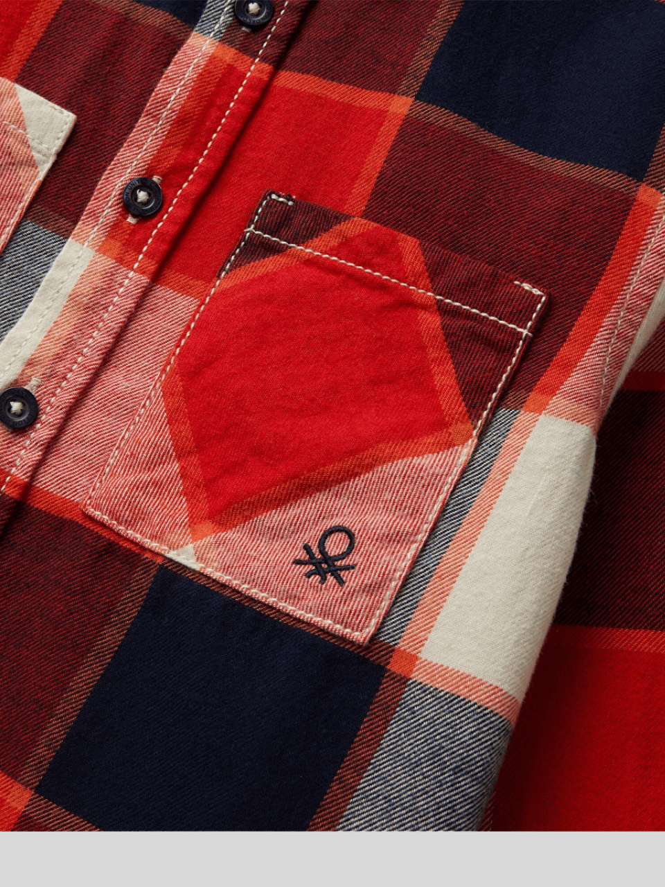 Benetton Erkek Çocuk Ekose Gömlek 1-6 Yaş Kırmızı