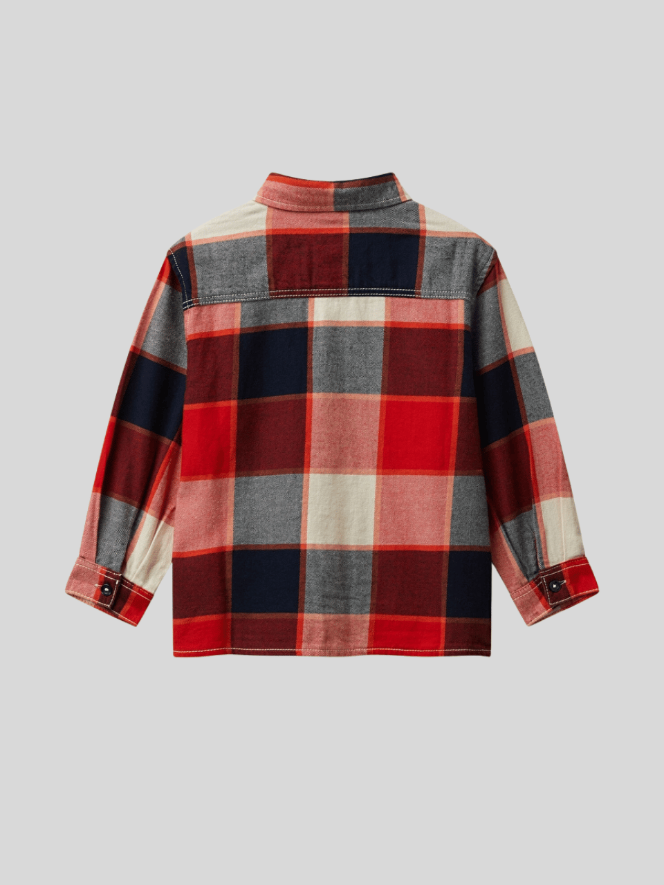 Benetton Erkek Çocuk Ekose Gömlek 1-6 Yaş Kırmızı