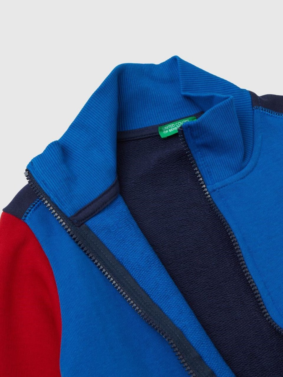 Benetton Erkek Çocuk Fermuarlı Sweatshirt 4-14 Yaş MAVİ