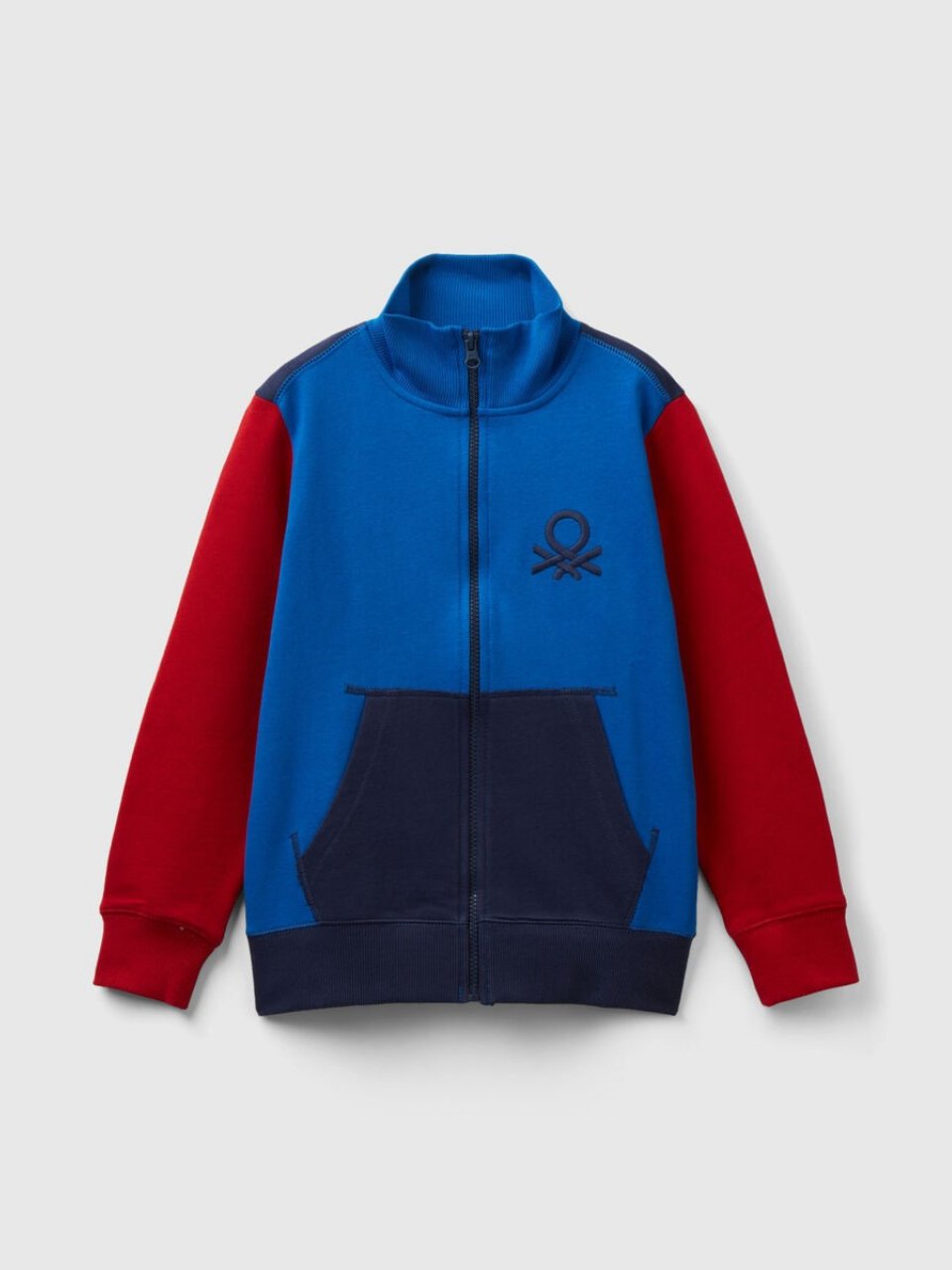 Benetton Erkek Çocuk Fermuarlı Sweatshirt 4-14 Yaş MAVİ