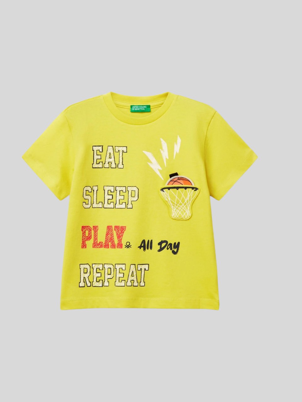 Benetton Erkek Çocuk Figürlü Tshirt 1-6 Yaş Sarı