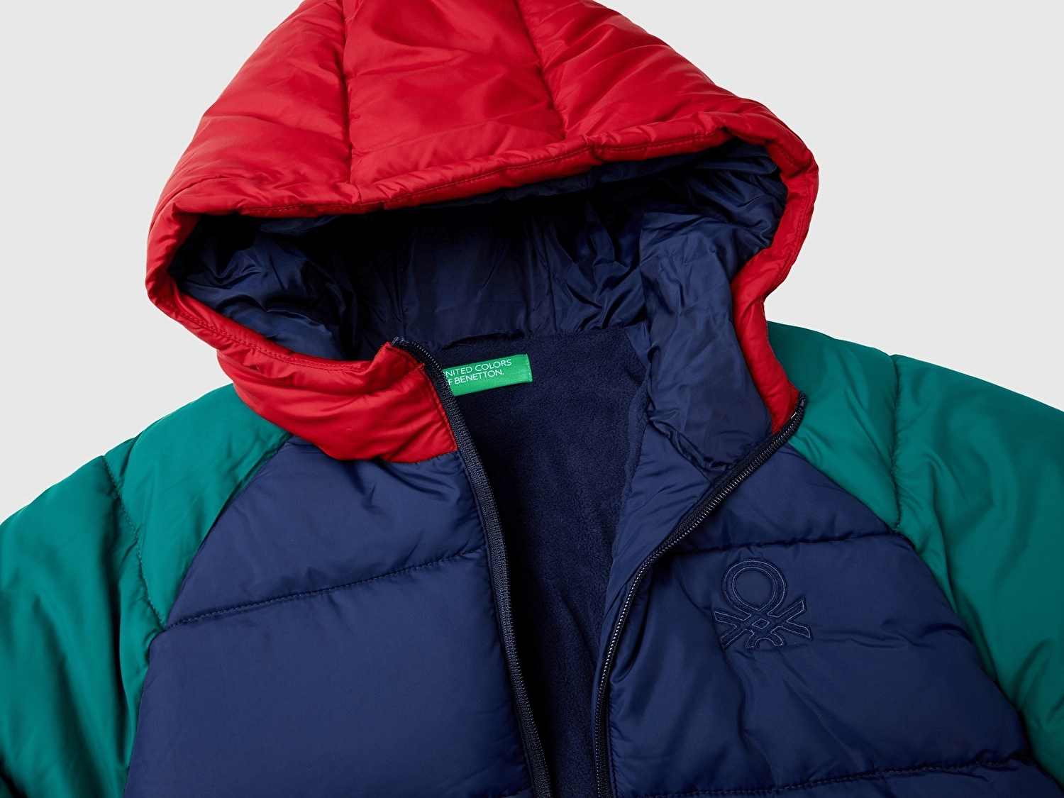 Benetton Erkek Çocuk İşlemeli Pufa Mont 6-14 Yaş LACİVERT